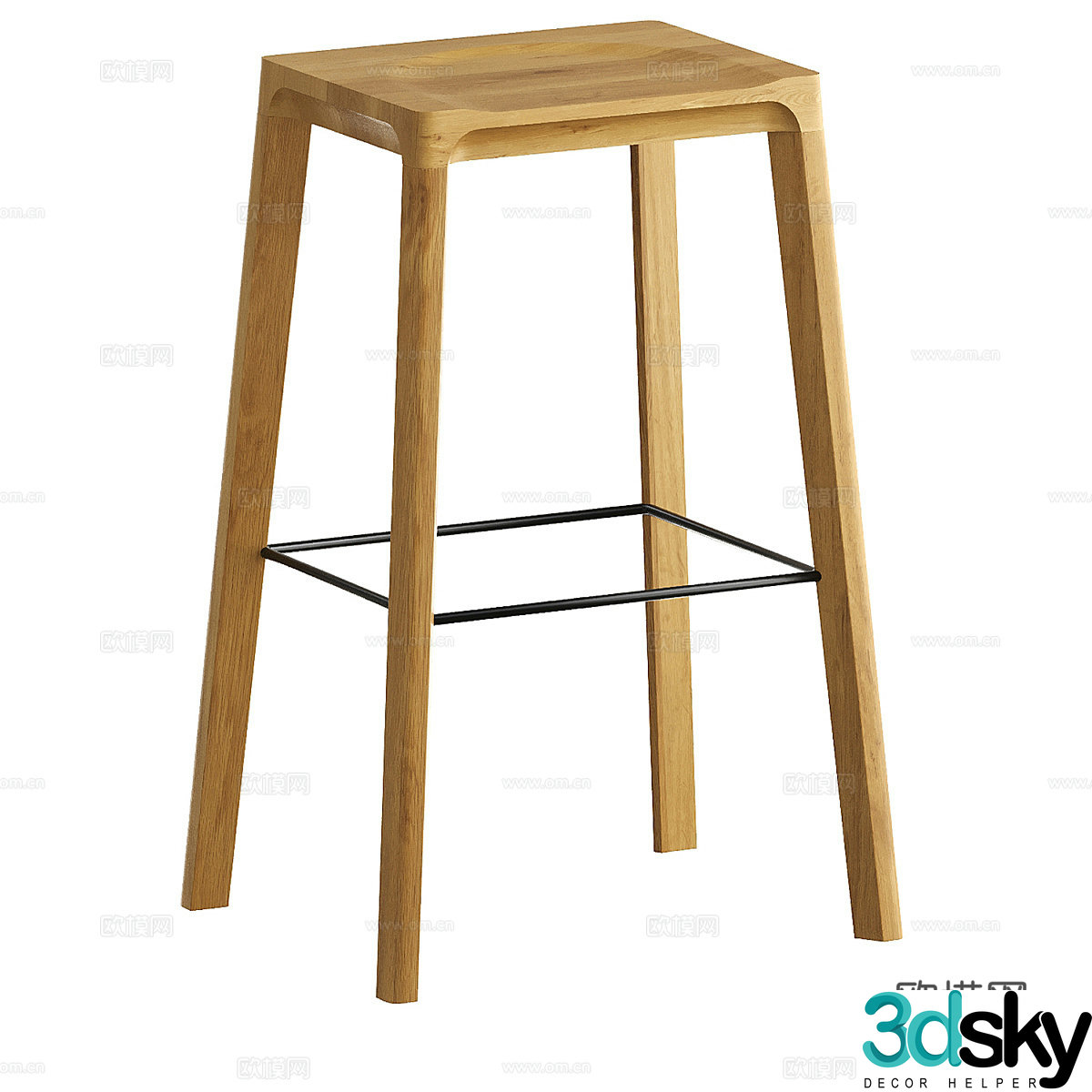 Nordic simple bar chair bar chair bar chair bar stool 3d model