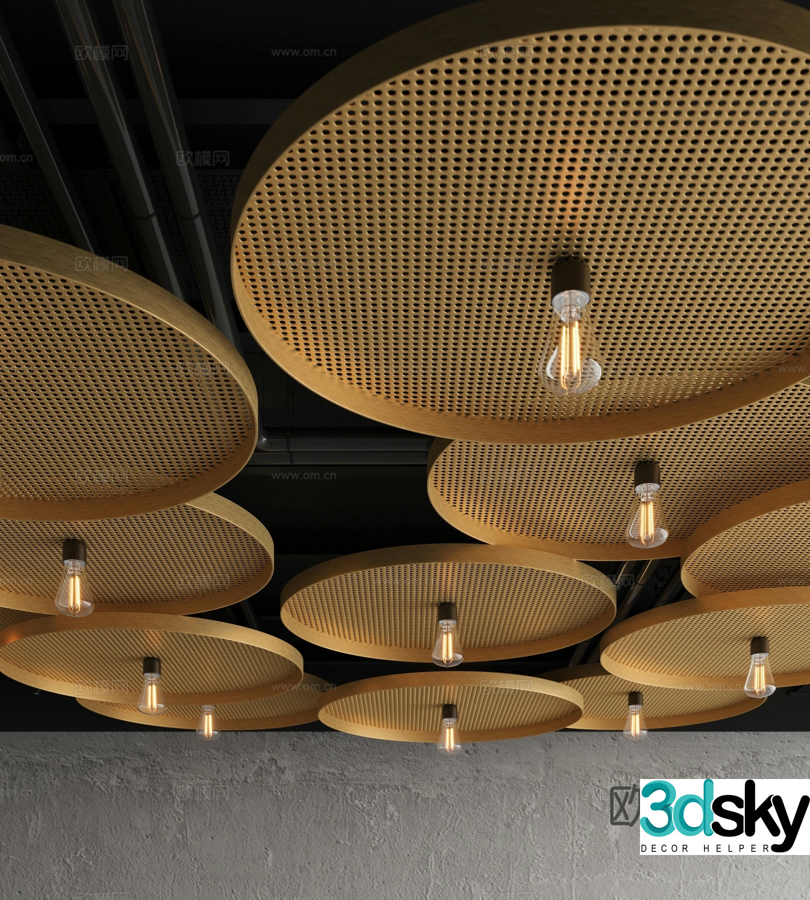 Creative lighting ceiling decoration 3d model