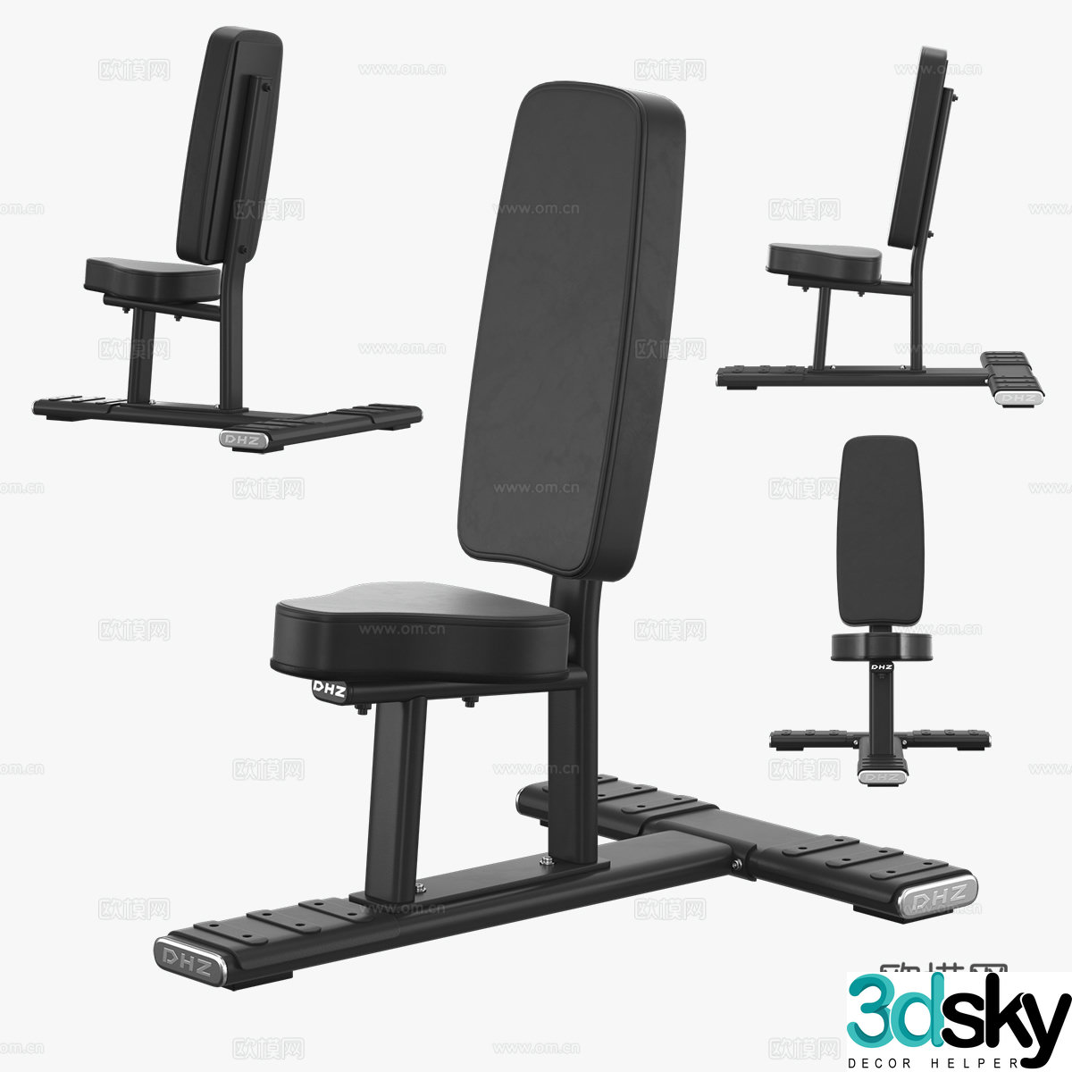 DHZ Fitness seating chair E-7038 multifunctional bench 3D model