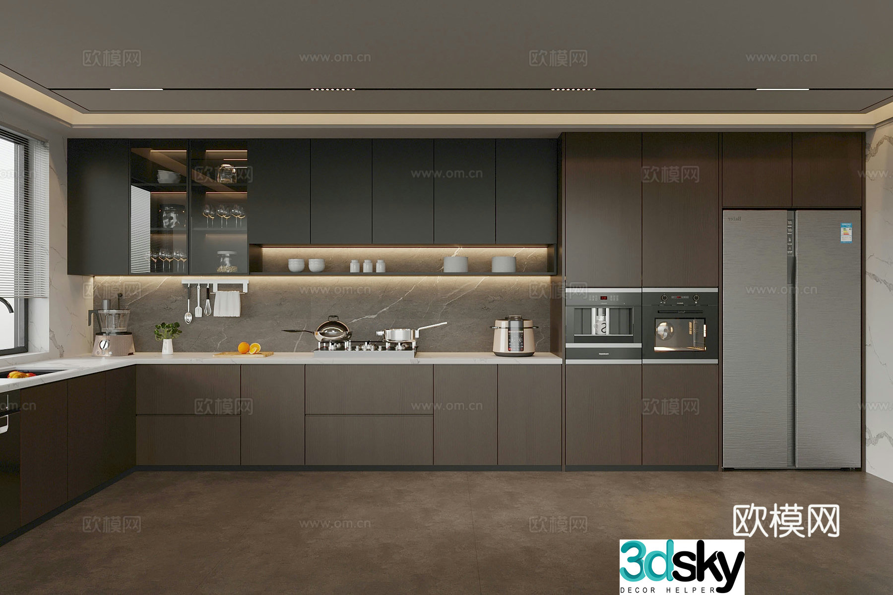 Kitchen Italian kitchen supplies kitchen utensils refrigerator 3d model