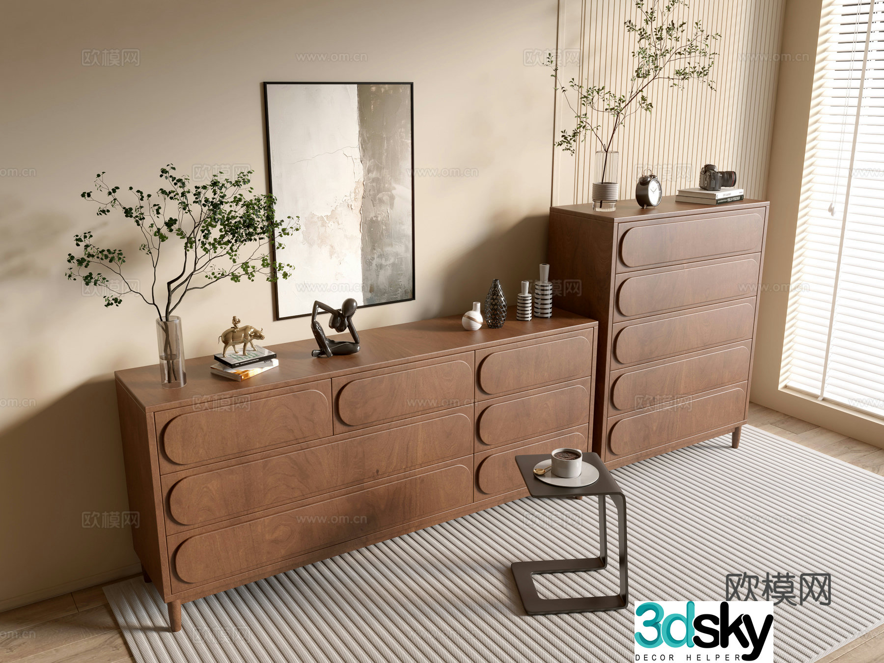 Modern wood grain cabinet minimalist wind cabinet whole cabinet sideboard cabinet balcony cabinet storage cabinet 3d model