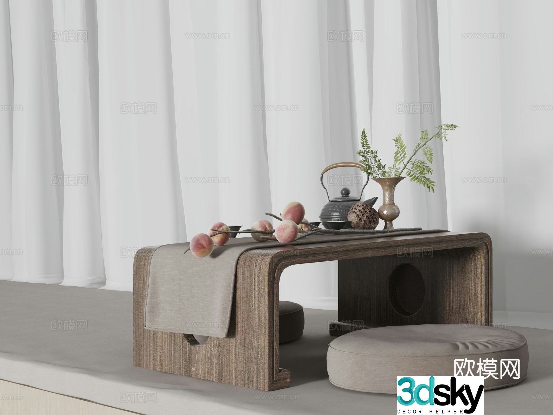 Tea table tea table bay window tea table 3D model