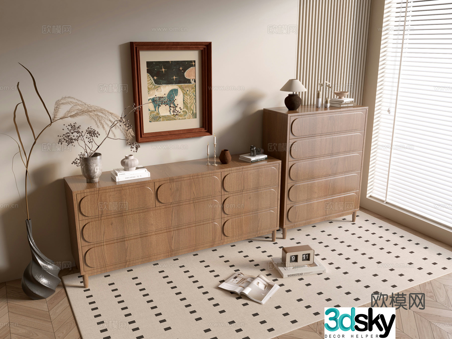 Modern wood grain cabinet minimalist wind cabinet whole cabinet sideboard cabinet balcony cabinet storage cabinet 3d model