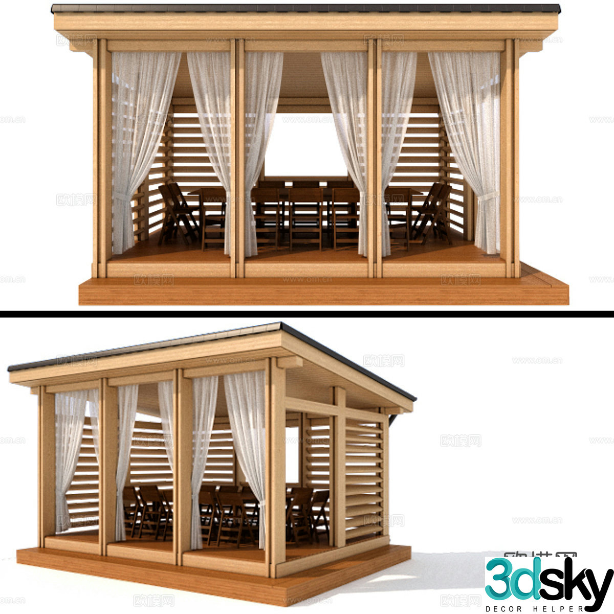 3D model of the gazebo outside