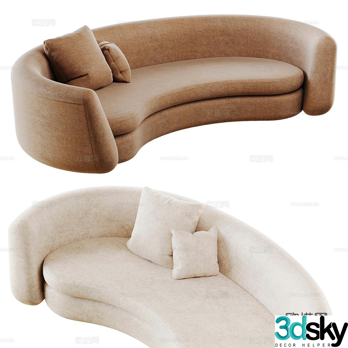 Modern light luxury SYD curved sofa MONOLOGUE3d model