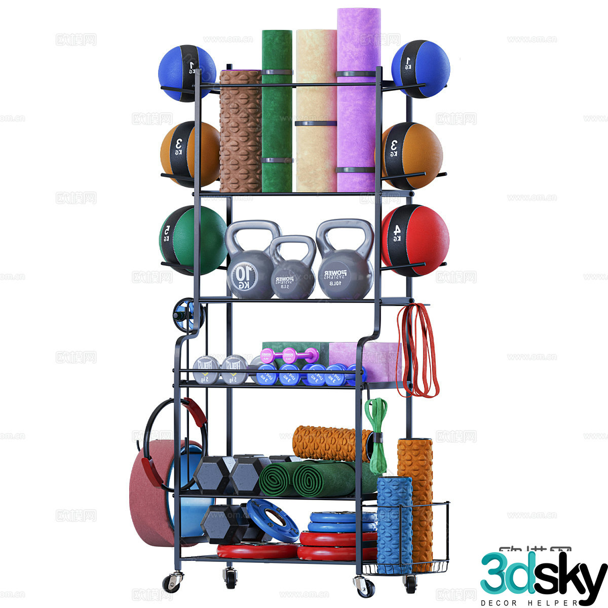 Yoga supplies 3d model
