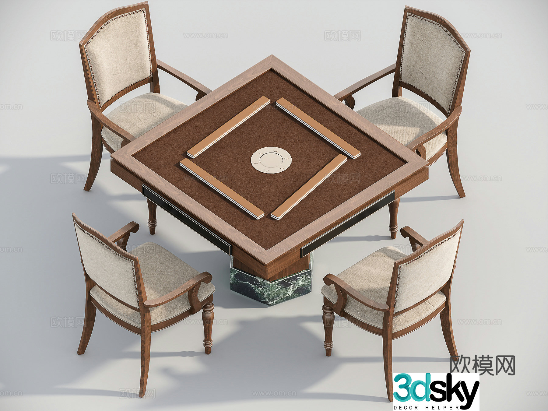American mahjong table 3d model