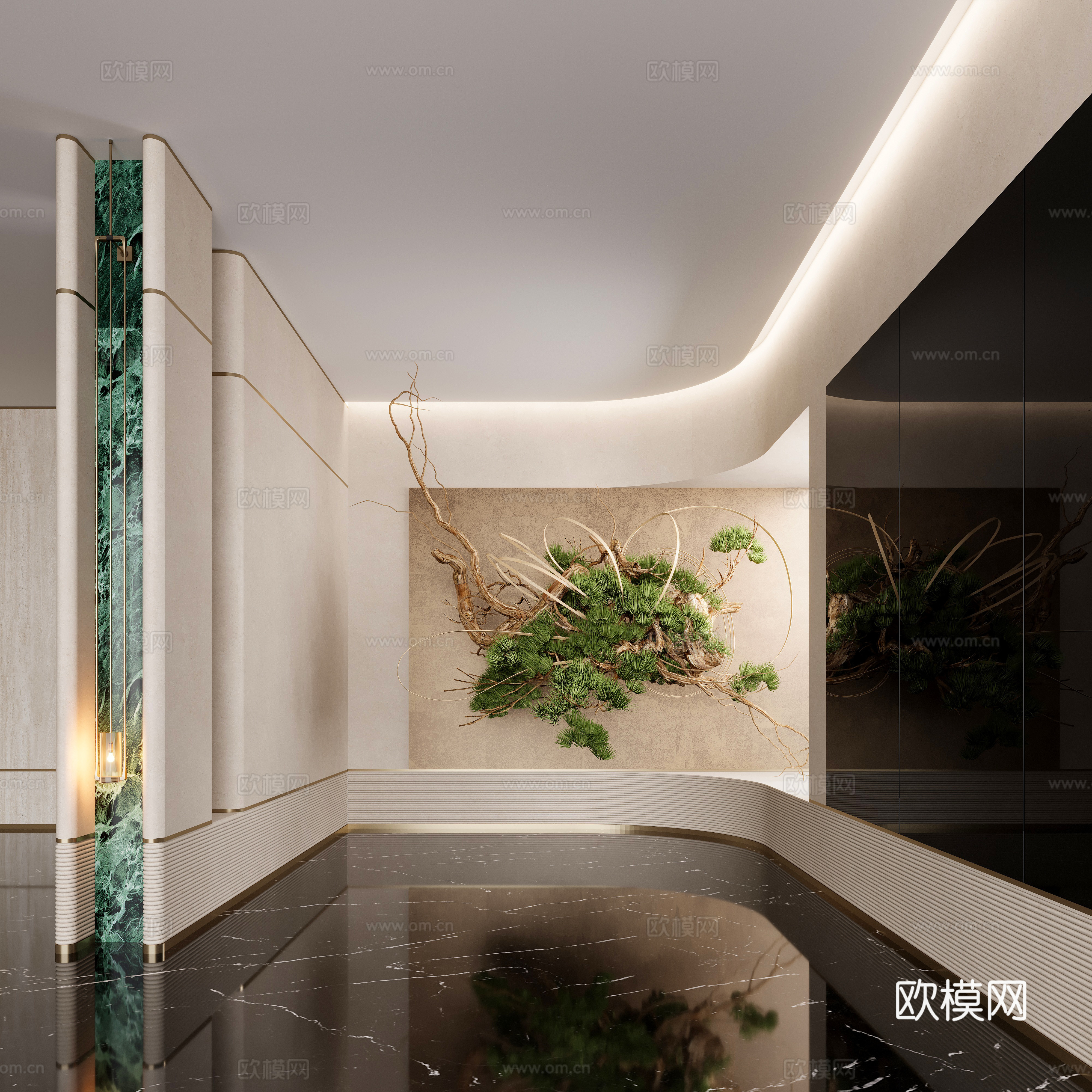 Modern suspension art installation 3d model