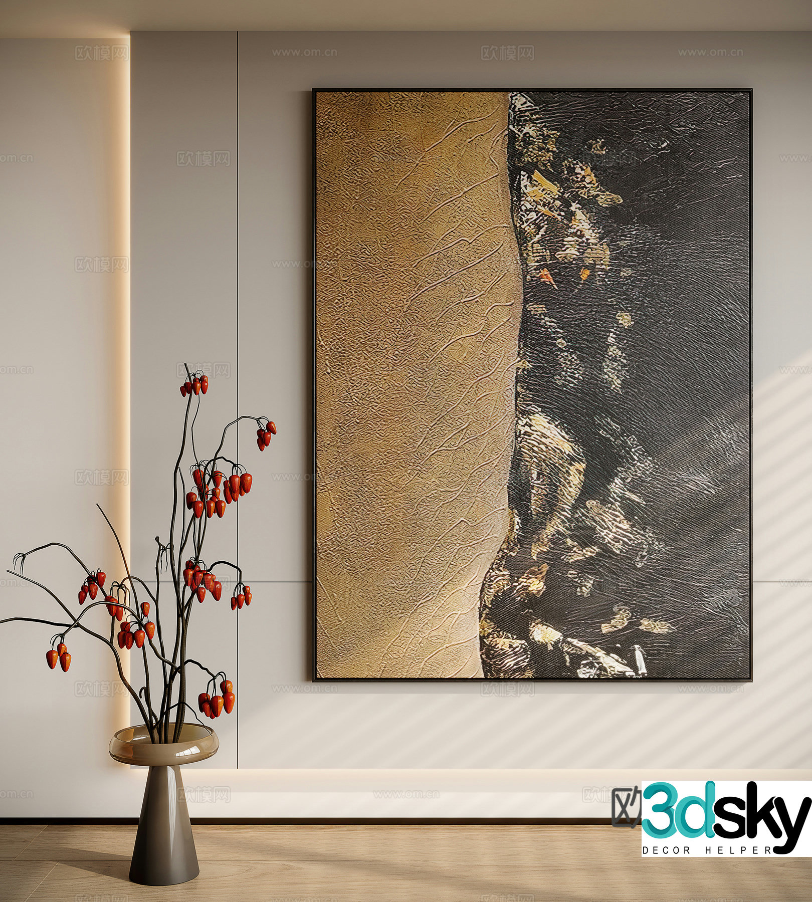 Modern minimalist decorative painting 3d model