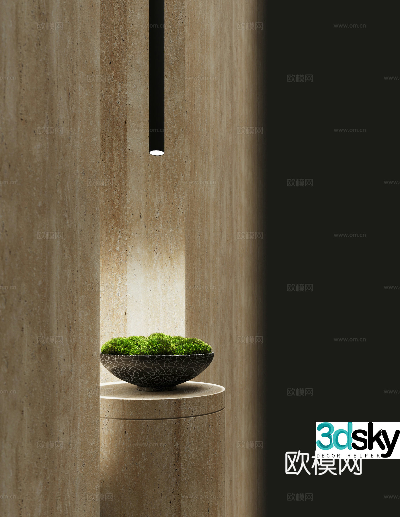 Moss Moss Bonsai Moss Jewelry 3D Model