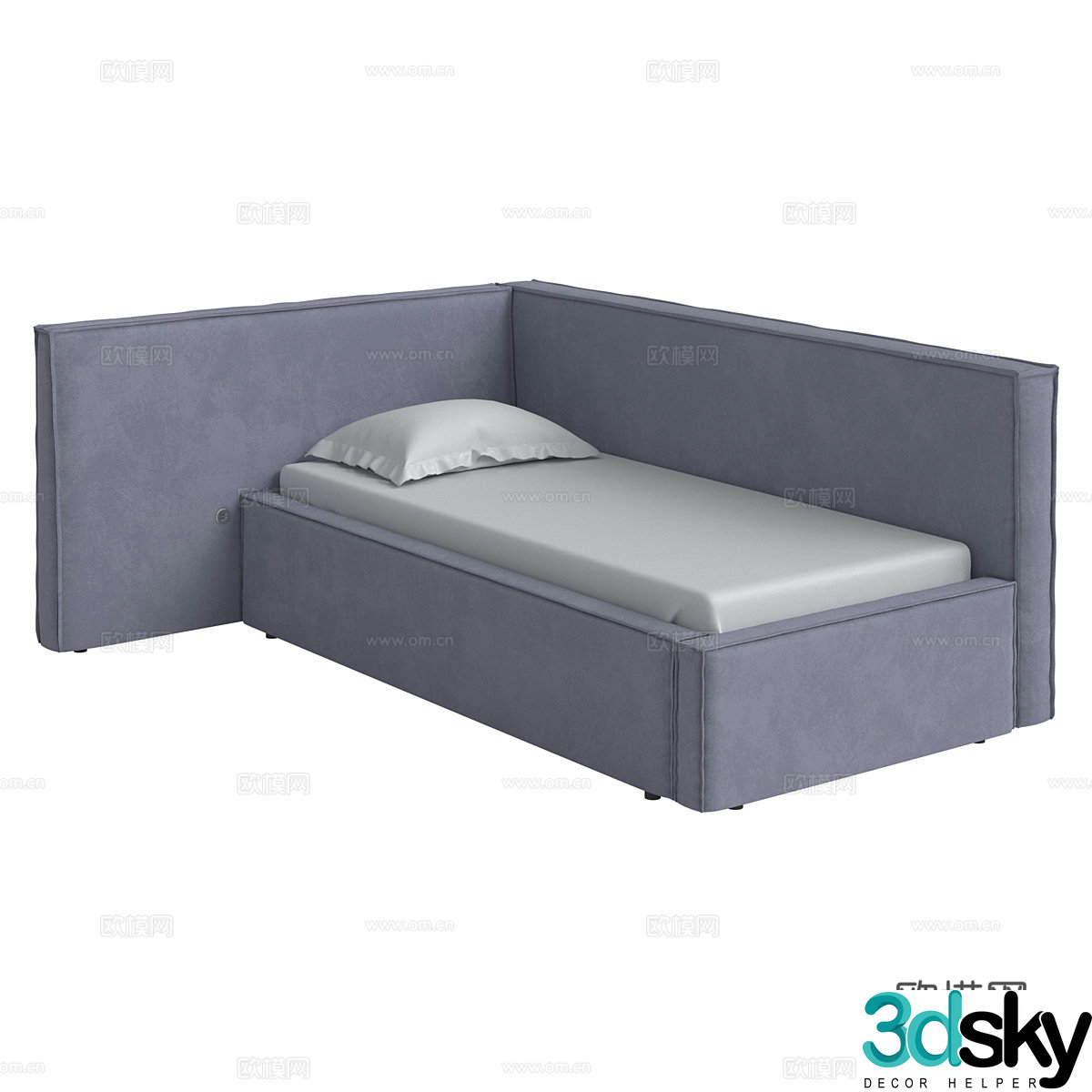 Modern simple single bed Single bed Simple bed Bedroom bed 3d model