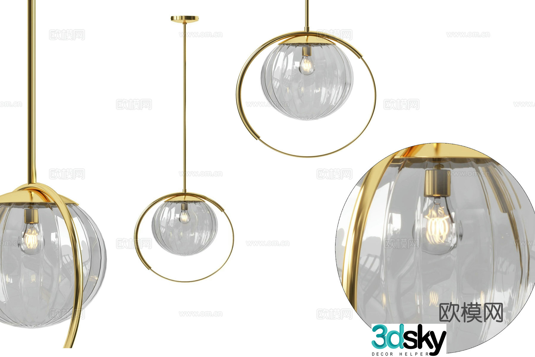 Modern simple light luxury chandeliers chandeliers simple chandeliers spherical chandeliers dining chandeliers living room hang 3D model
