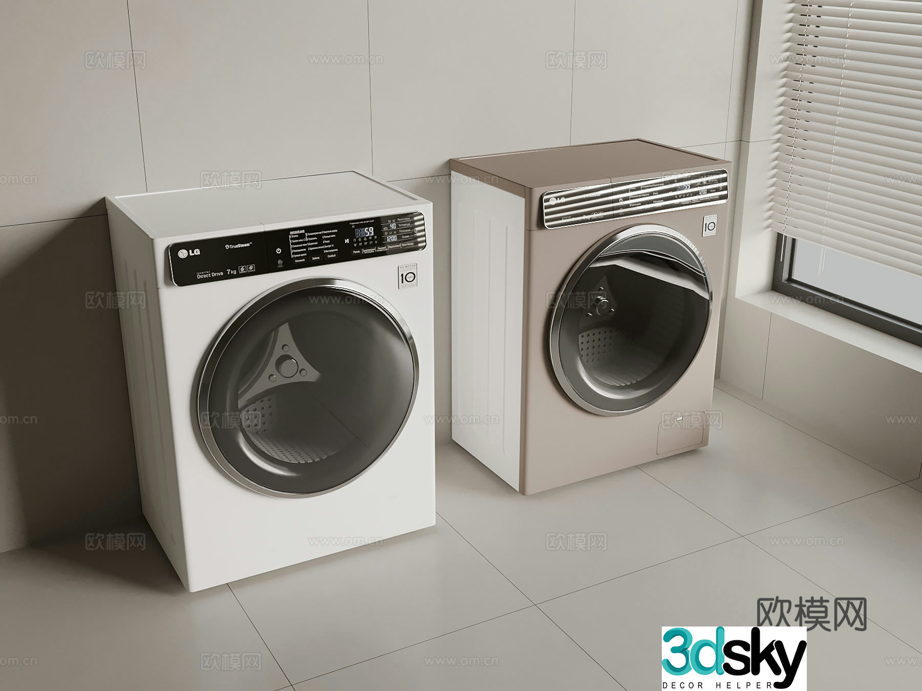 Modern washing machine drum washing machine 3d model