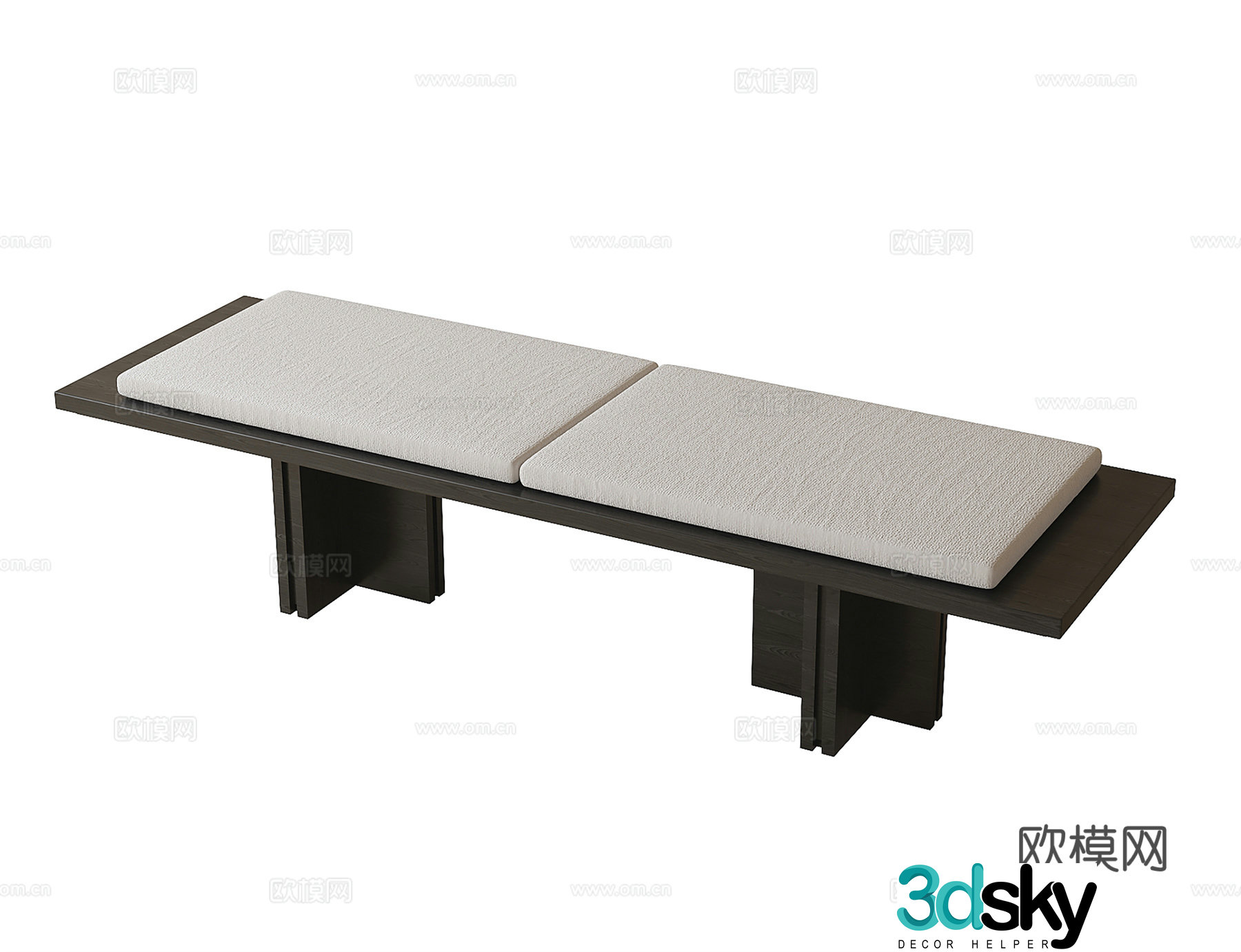Modern bed stool bench 3d model