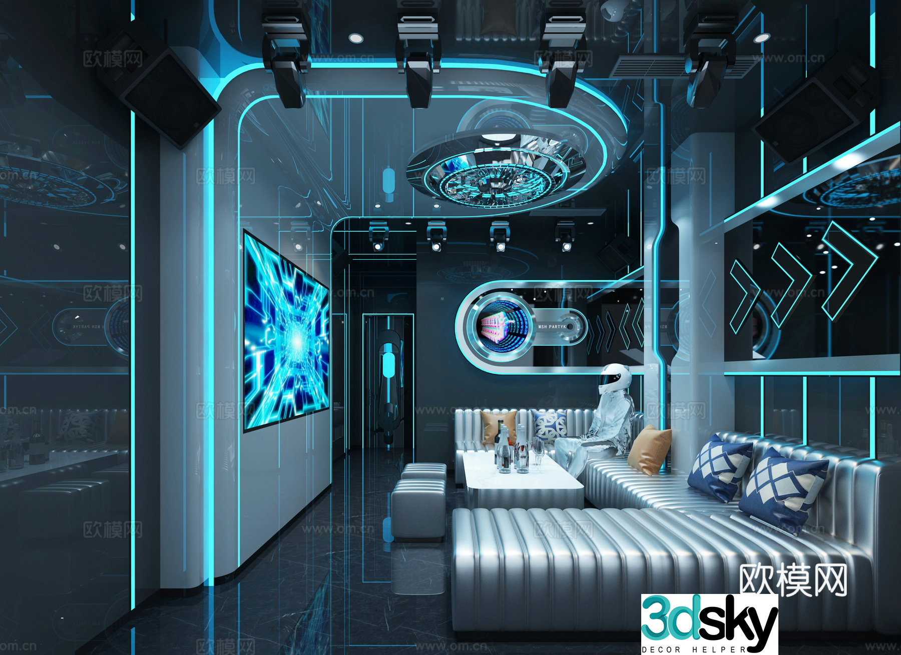 Modern simple KTV box 3D model