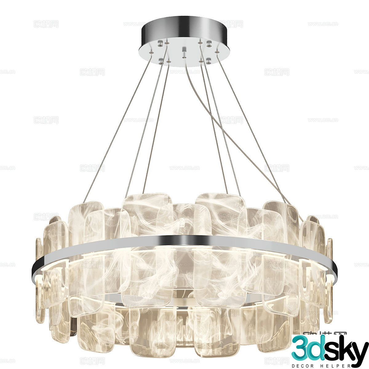 Modern simple light luxury chandeliers chandeliers simple chandeliers restaurant chandeliers living room chandeliers 3D model