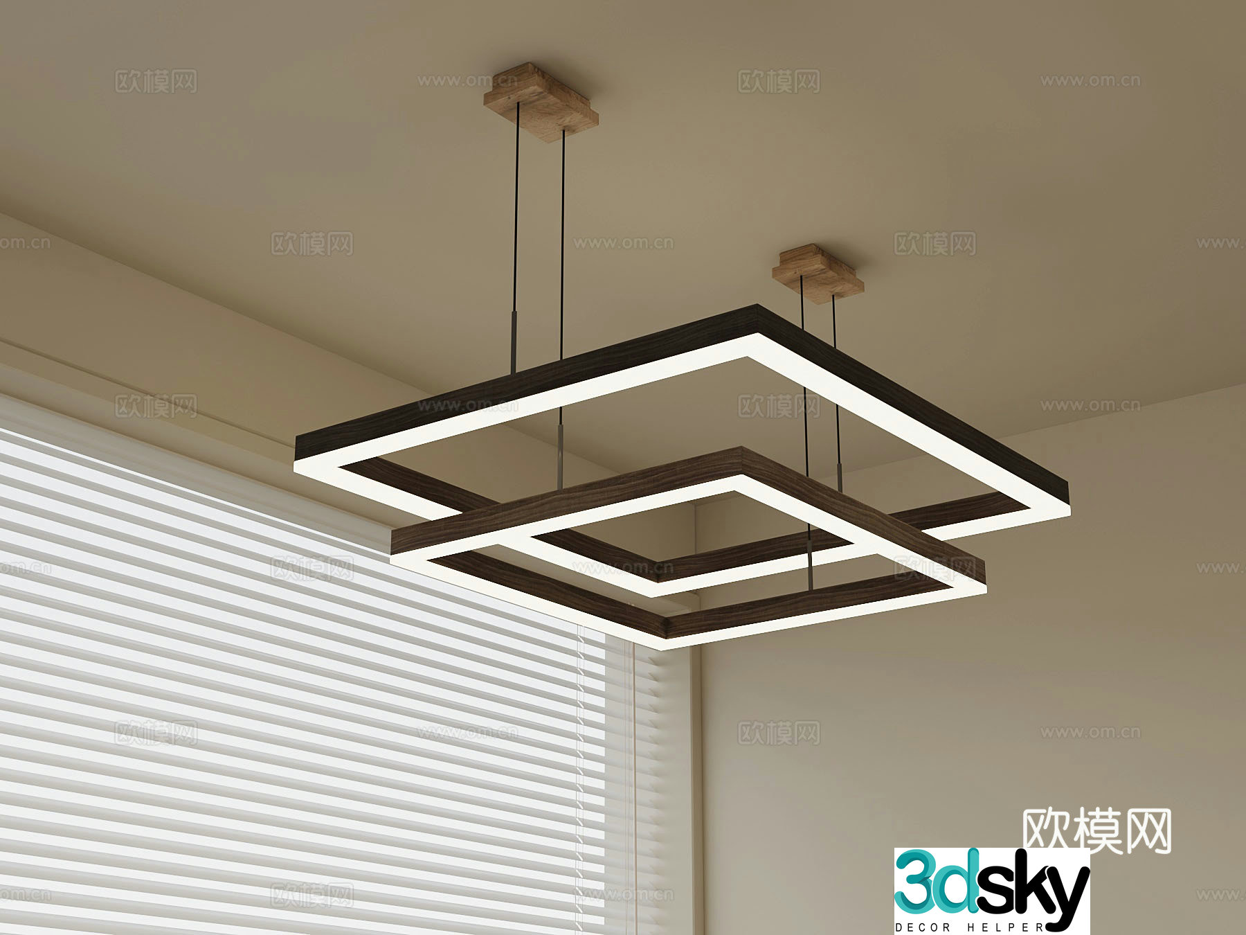 Chandelier Modern Square Chandelier Art Chandelier Decorative Light 3D Model