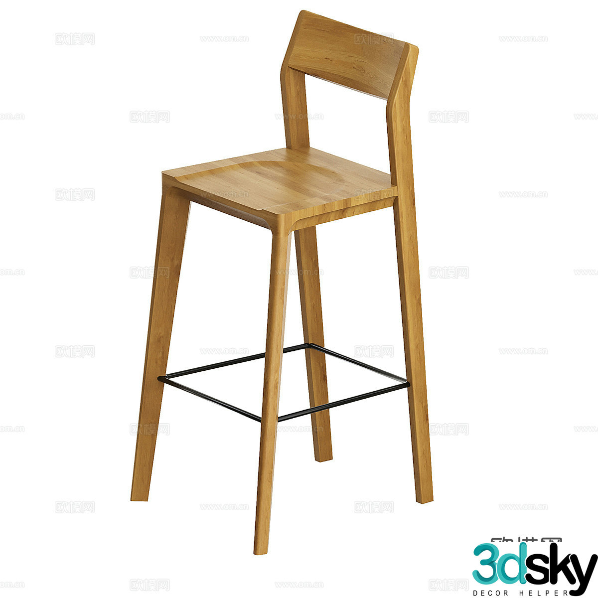 Nordic simple bar chair bar chair bar chair bar stool 3d model