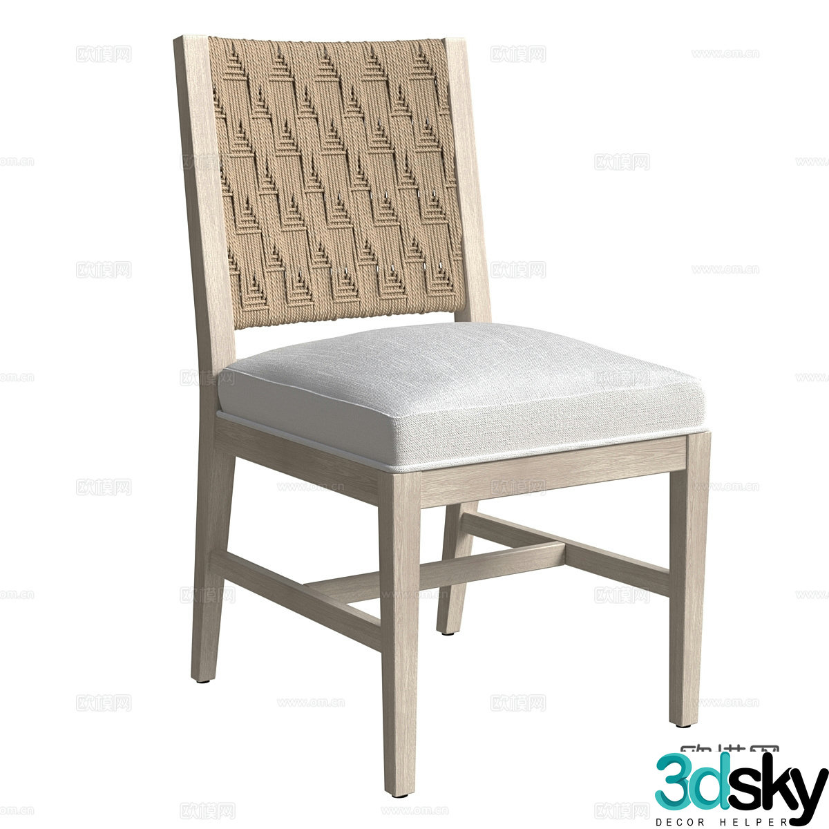 Palecek waterbury side chair 3d model