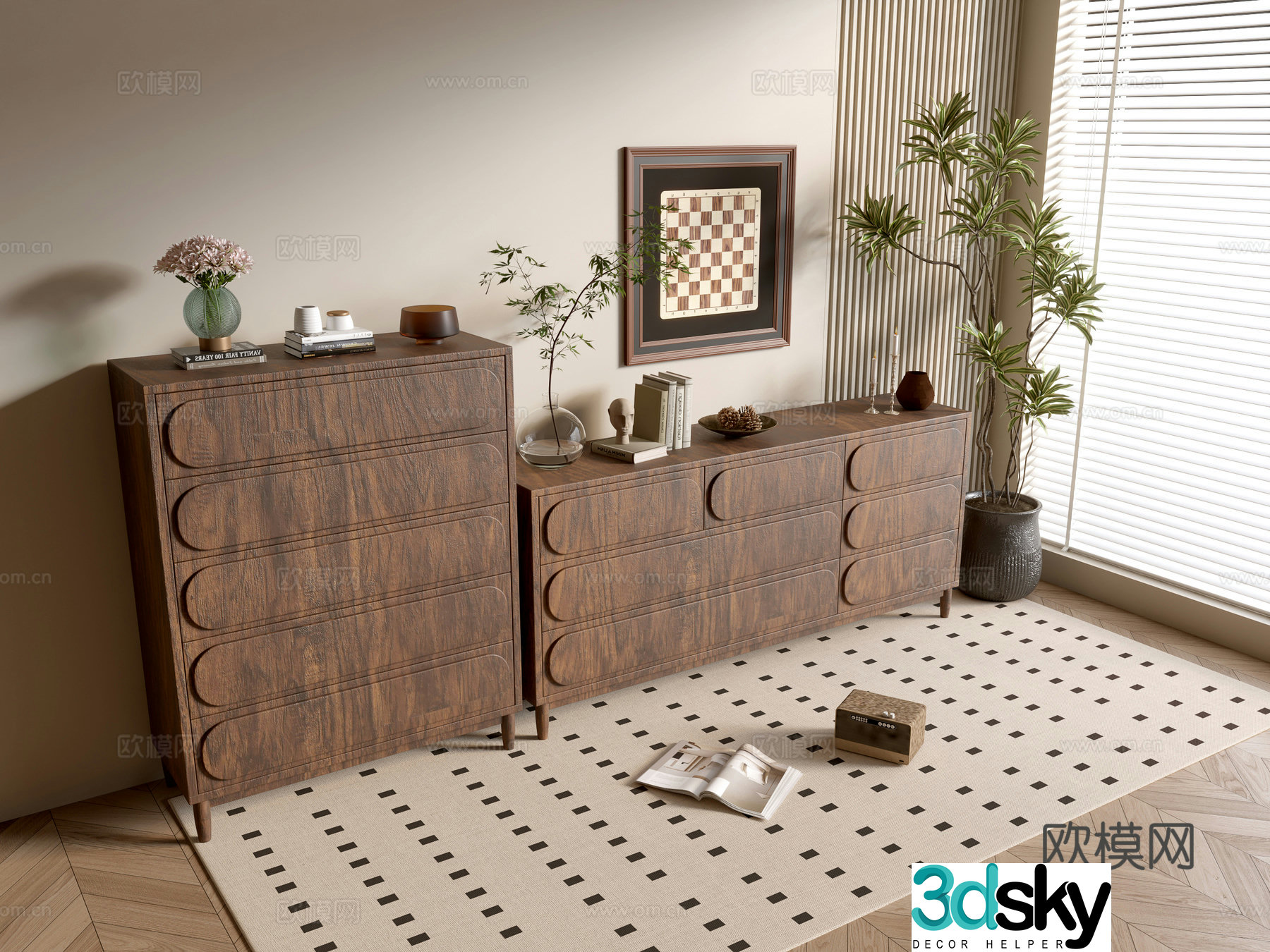 Modern wood grain cabinet minimalist wind cabinet whole cabinet sideboard cabinet balcony cabinet storage cabinet 3d model