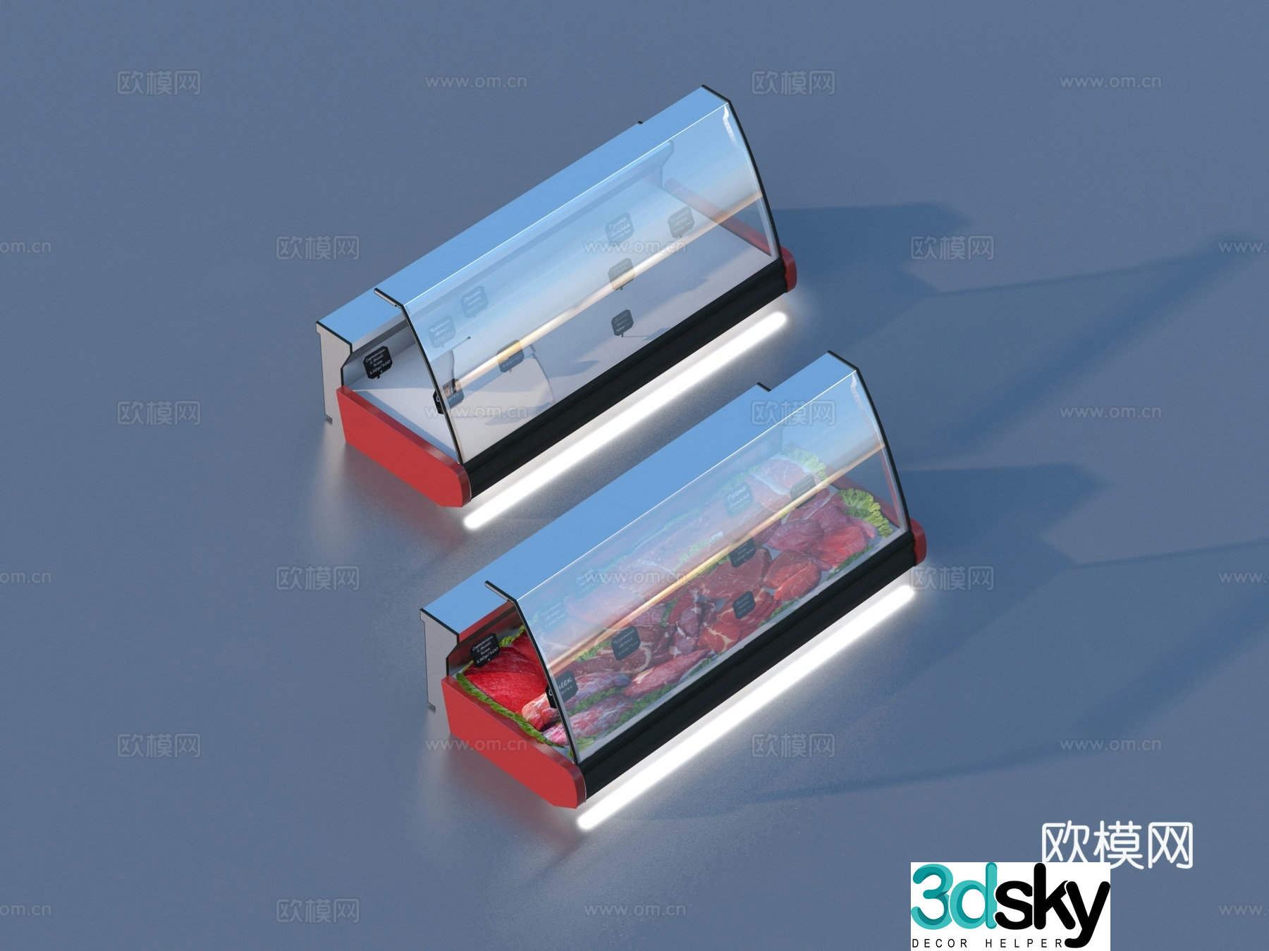 Shopping mall supermarket freezer freezer supermarket shelf 3D model