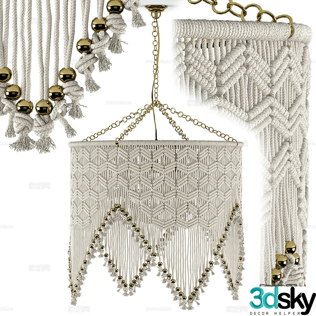 3D model of knitted decorative chandelier