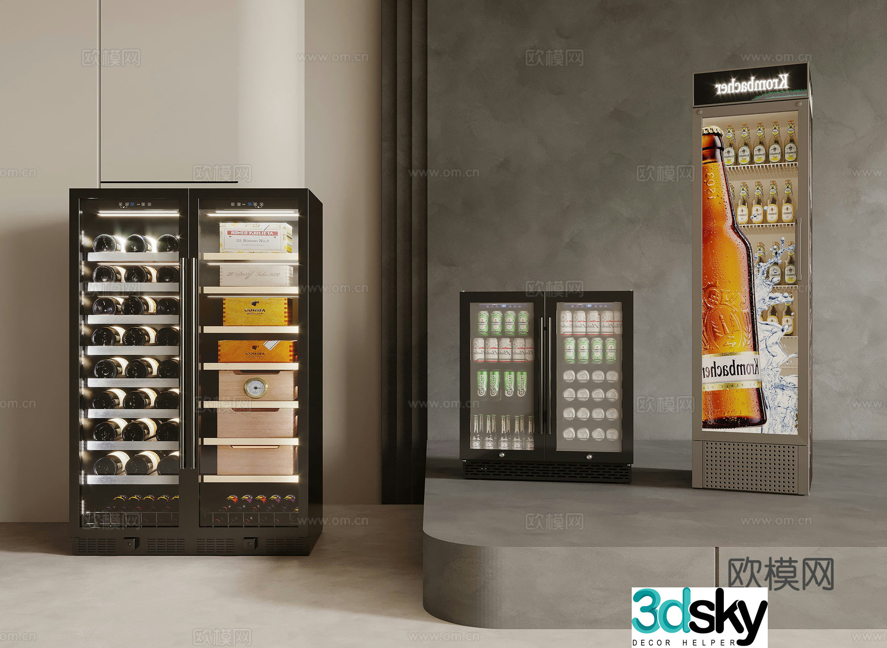 Wine cabinet modern wine cabinet 3d model