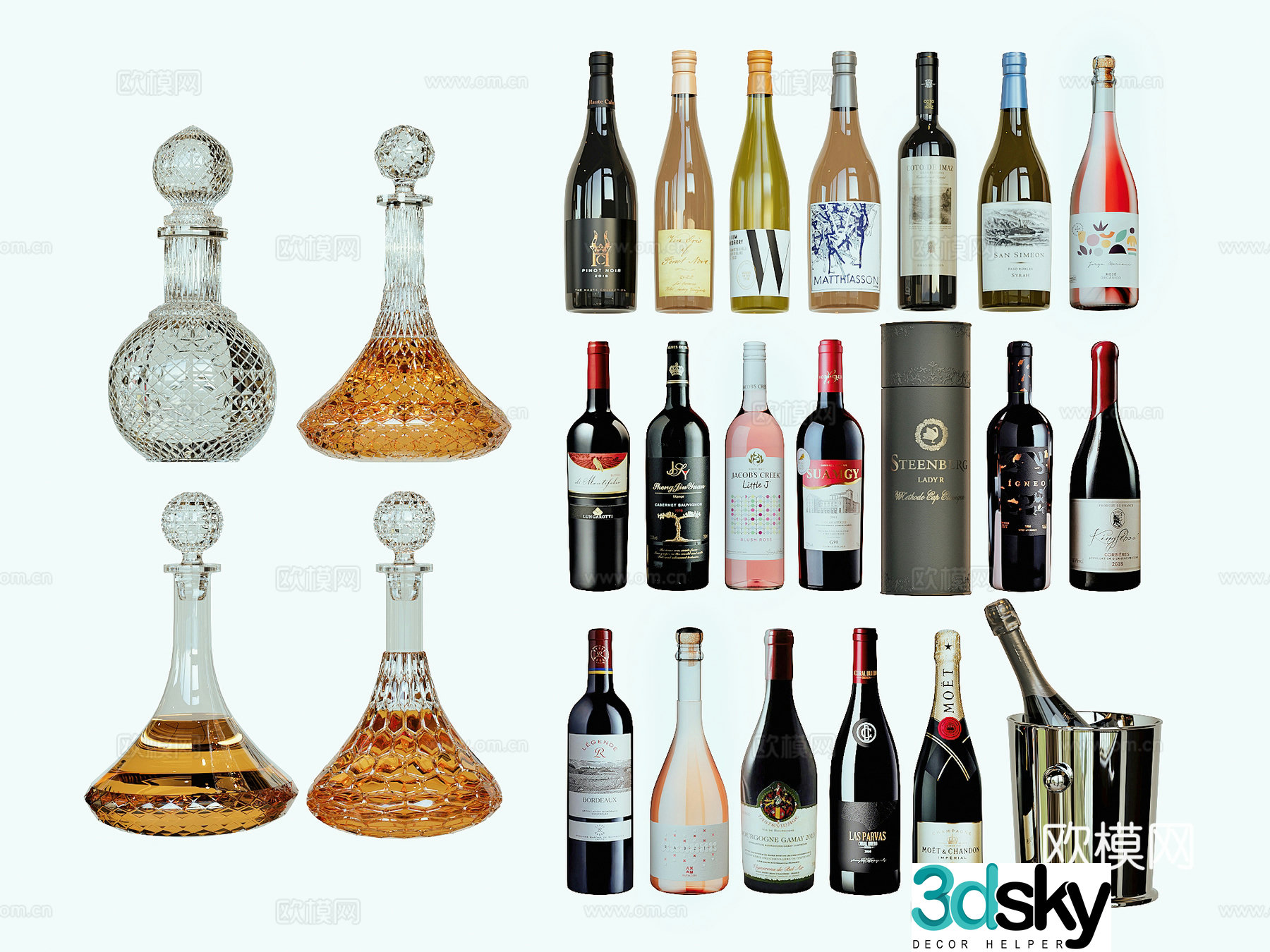 Modern wine bottle wine utensil wine 3d model