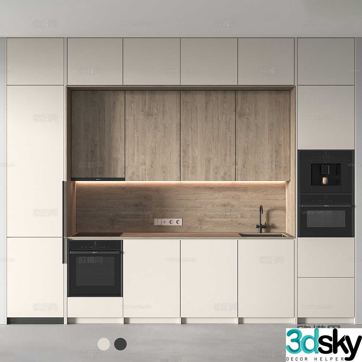Modern Italian minimalist cabinet 3d model