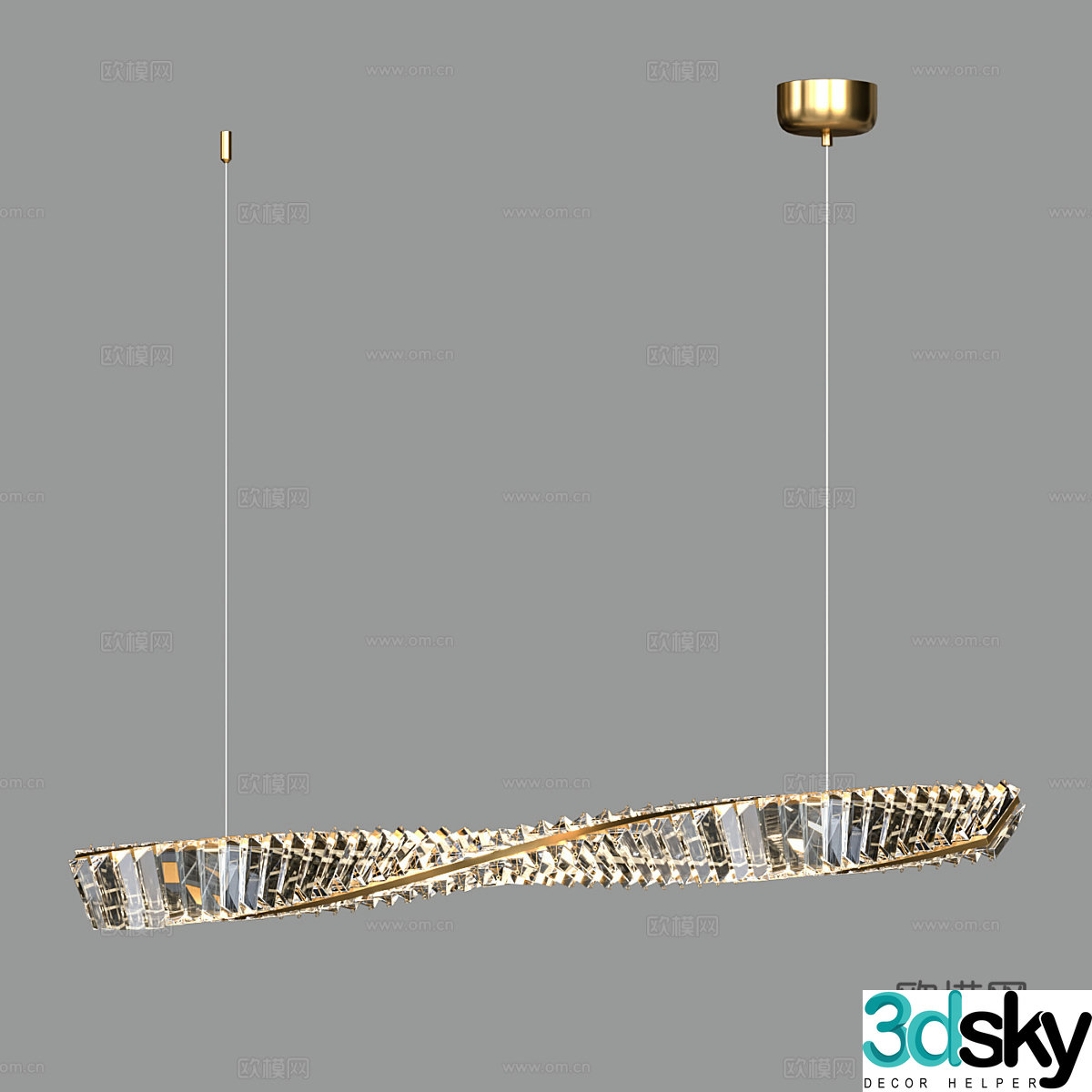 Modern simple light luxury chandeliers chandeliers Simple chandeliers Light luxury chandeliers Glass chandeliers 3D model