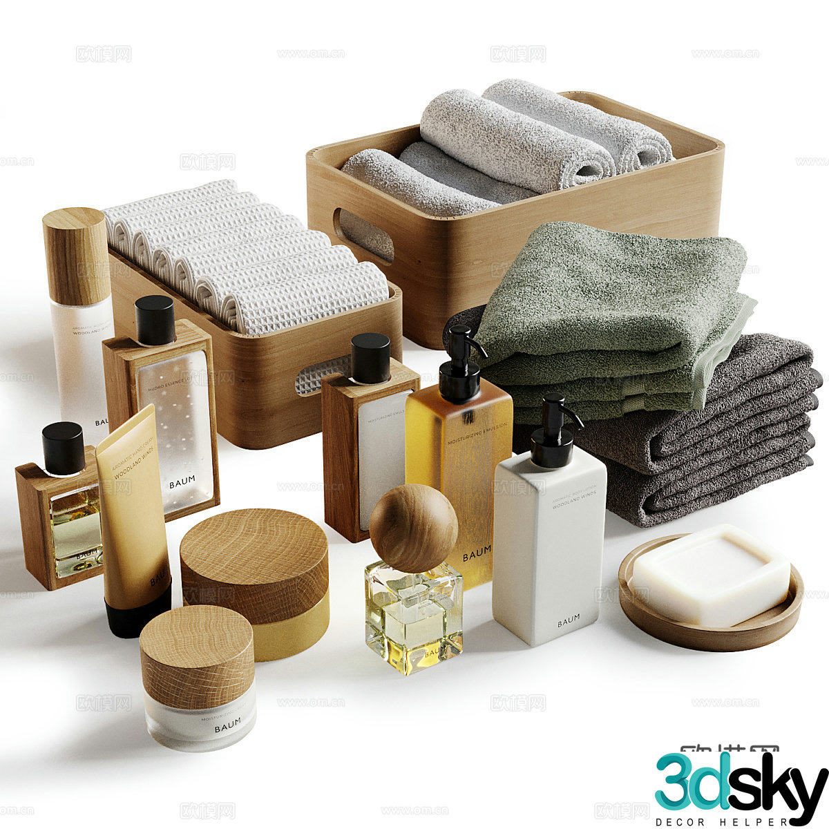 3D model of toiletries set