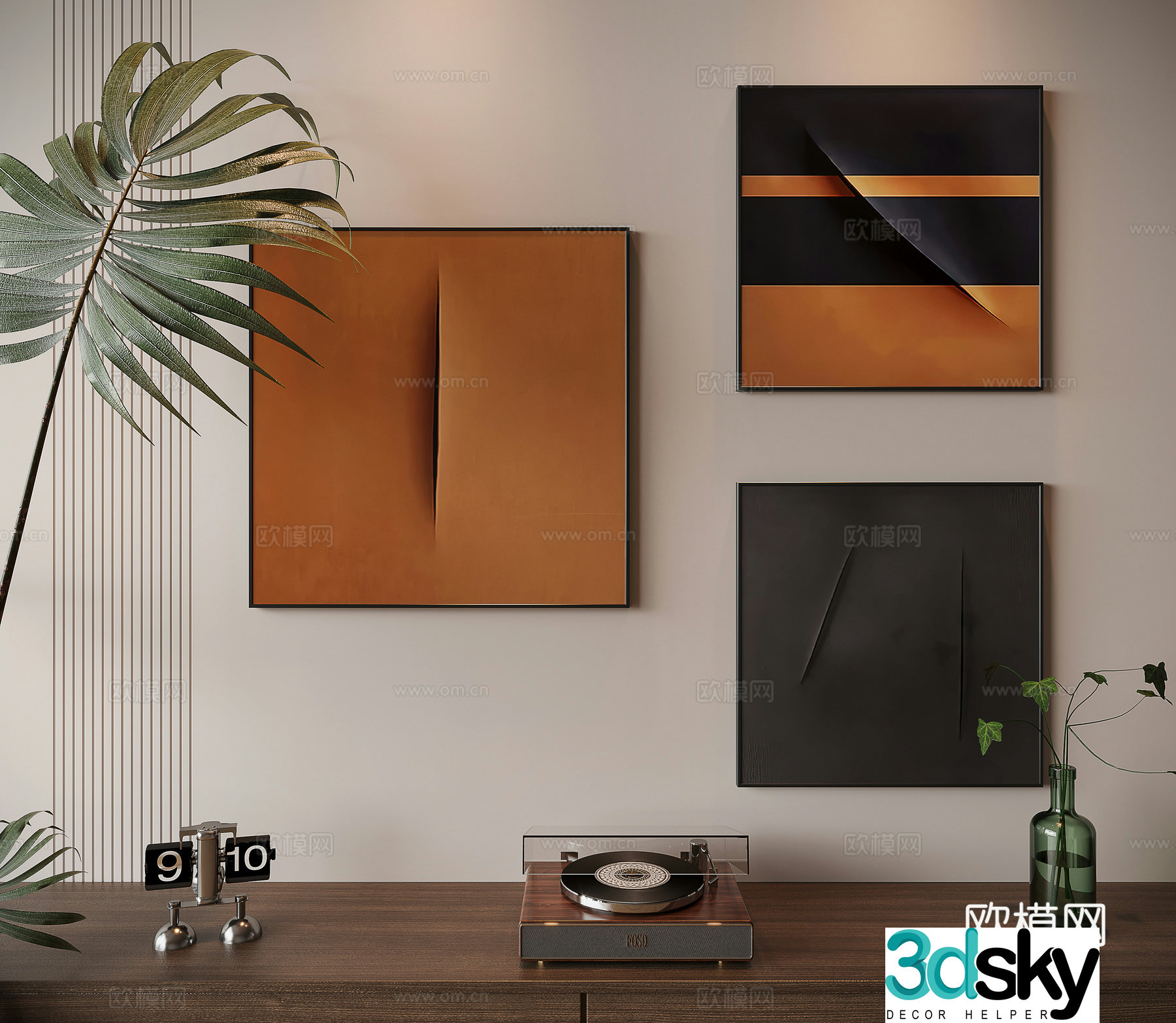 Modern minimalist decorative painting 3d model