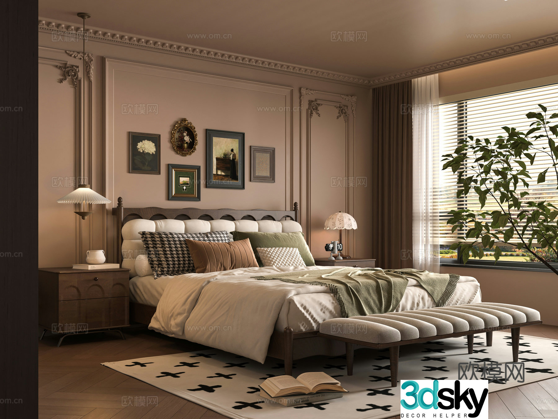 Middle-aged bedroom 3d model