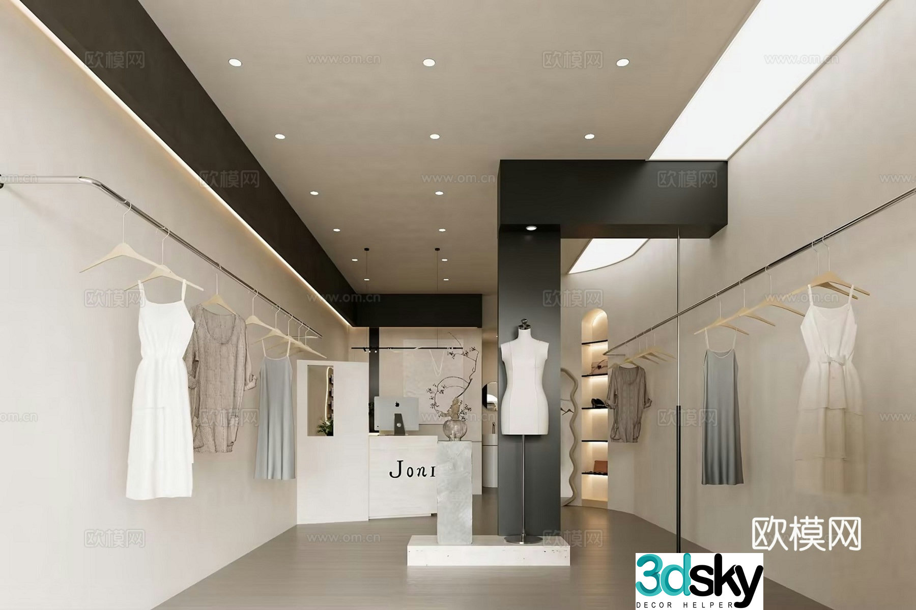 Creamy clothing store 3d model