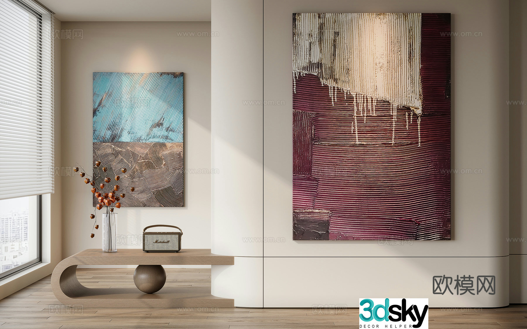 Modern minimalist decorative painting 3d model