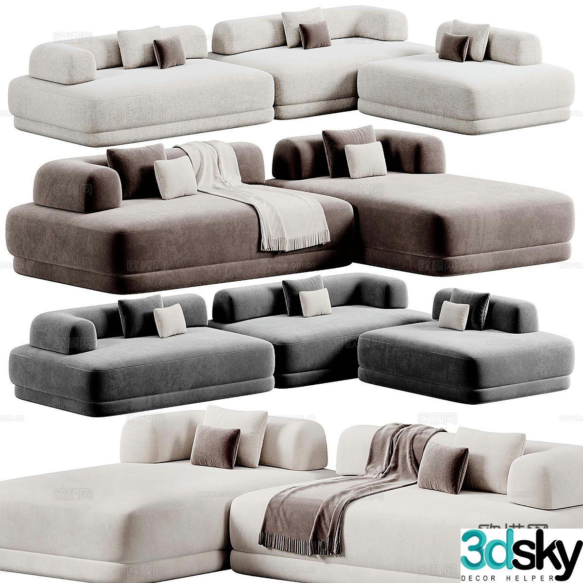 Modern Art BUMPER Sofa 3d Model