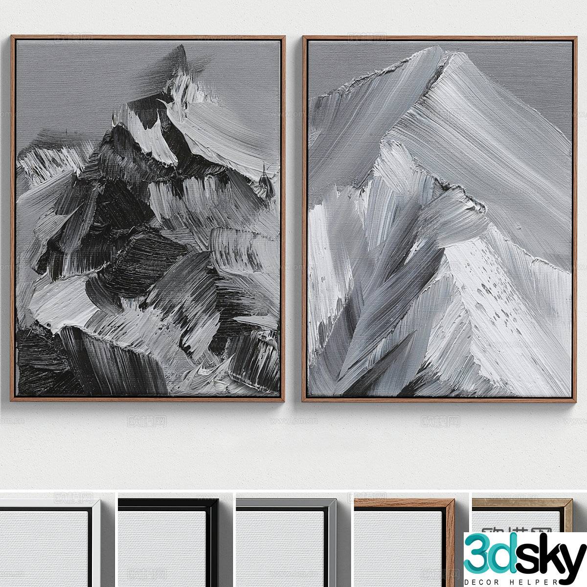 New Chinese style hanging painting 3D model