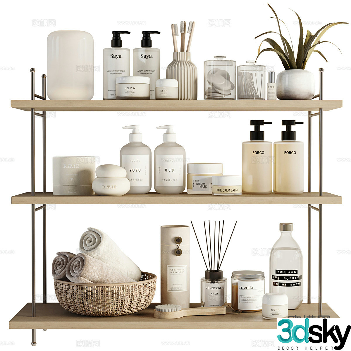 3D model of toiletries set