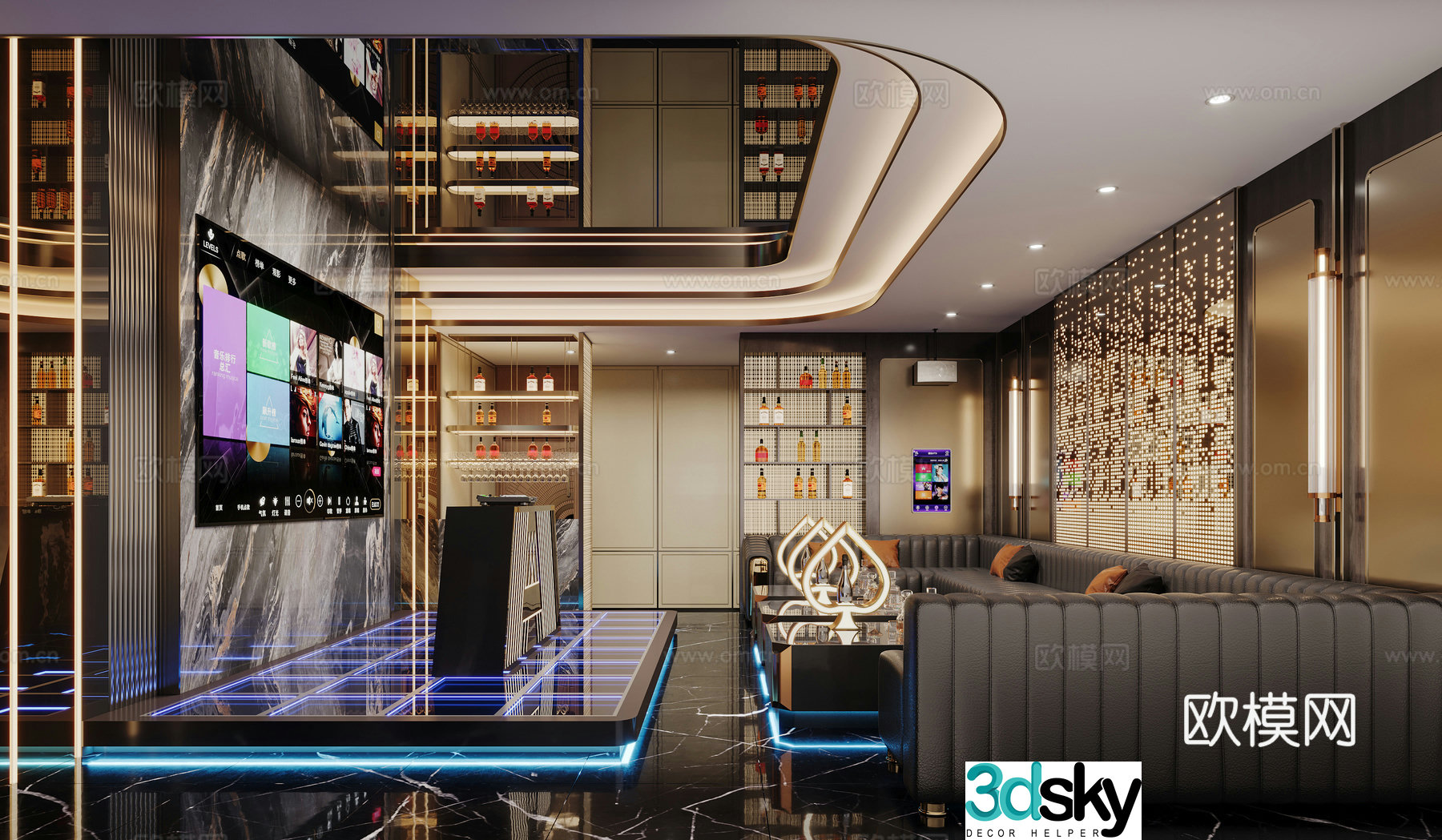 Modern light luxury KTV box 3D model