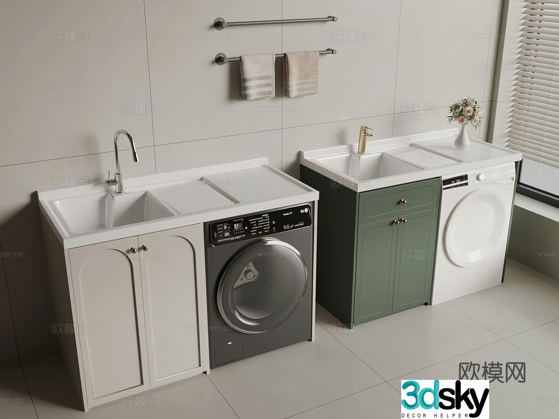 Modern washing machine drum washing machine 3d model