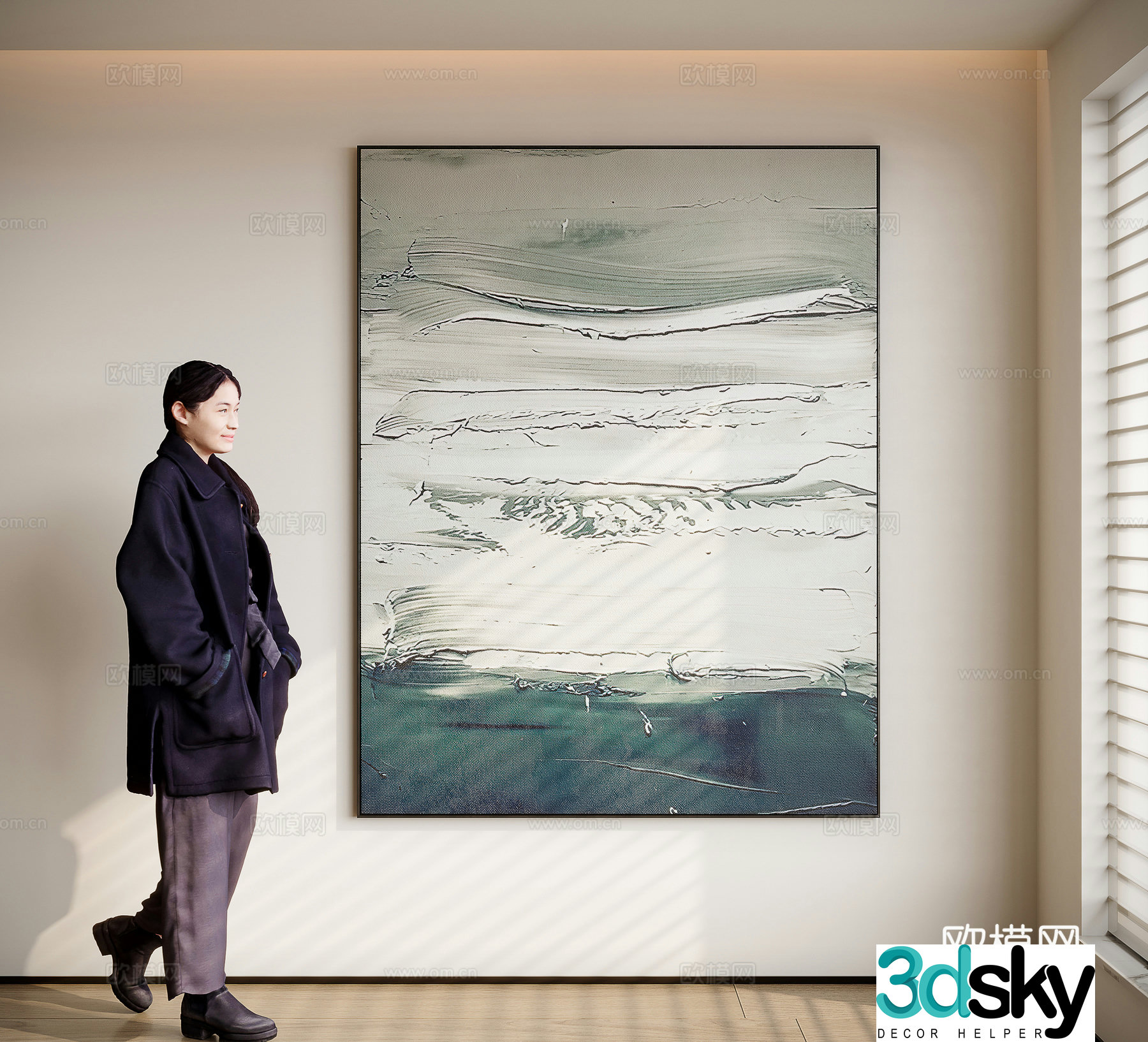 Modern minimalist decorative painting 3d model