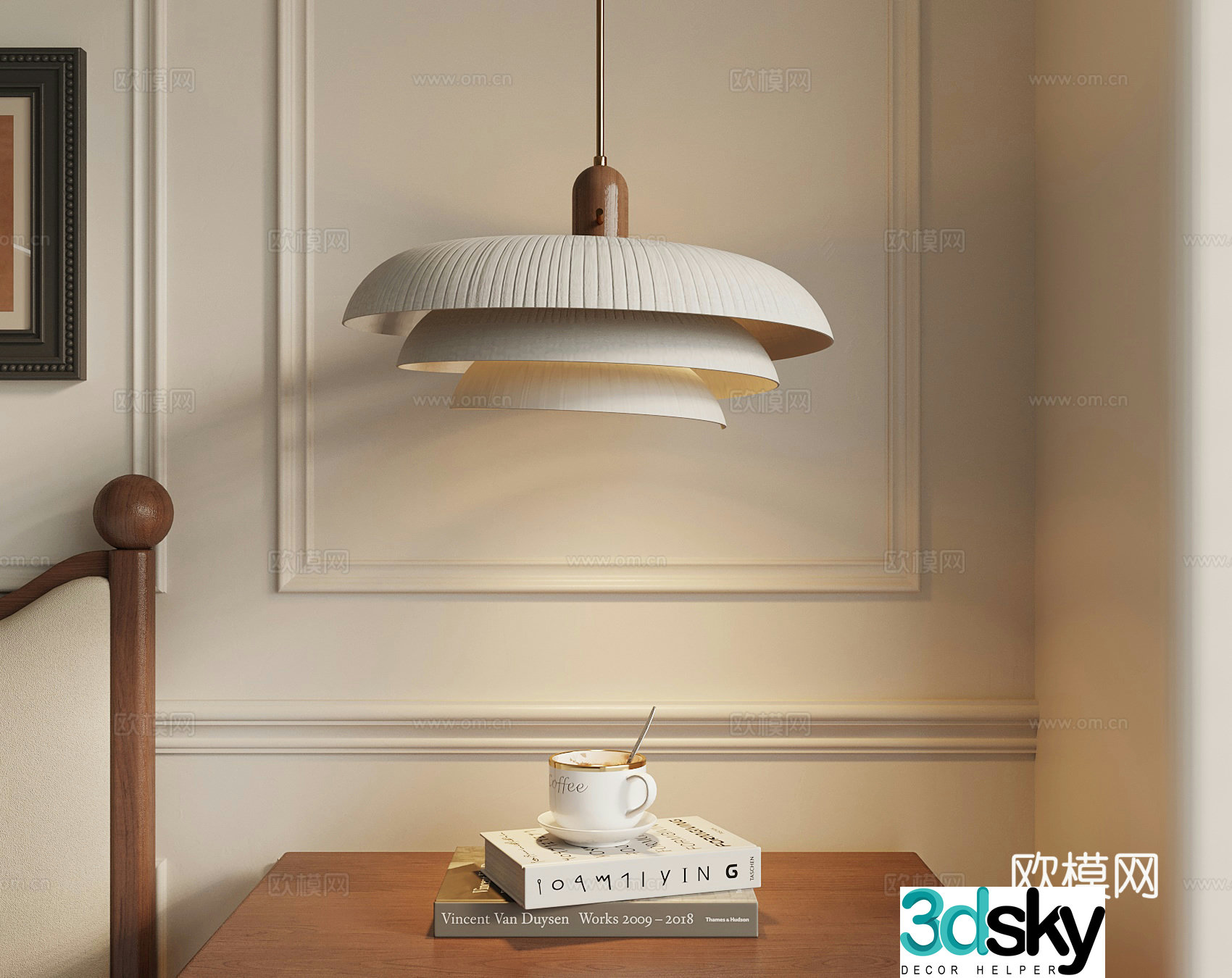 Chandelier French Chandelier Small Chandelier Book Coffee Cup 3D Model