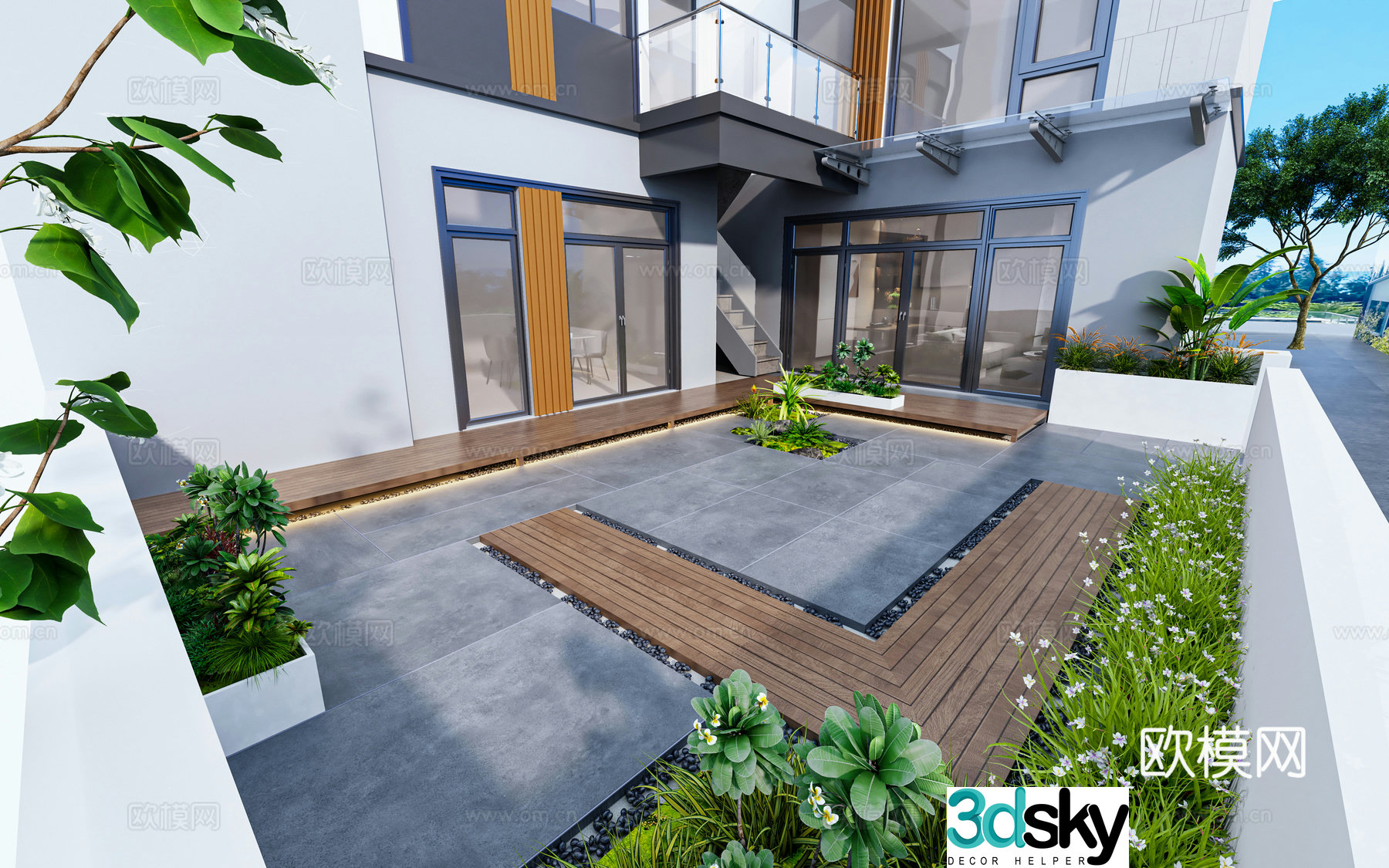 Garden Landscape Villa Garden Awning 3d Model