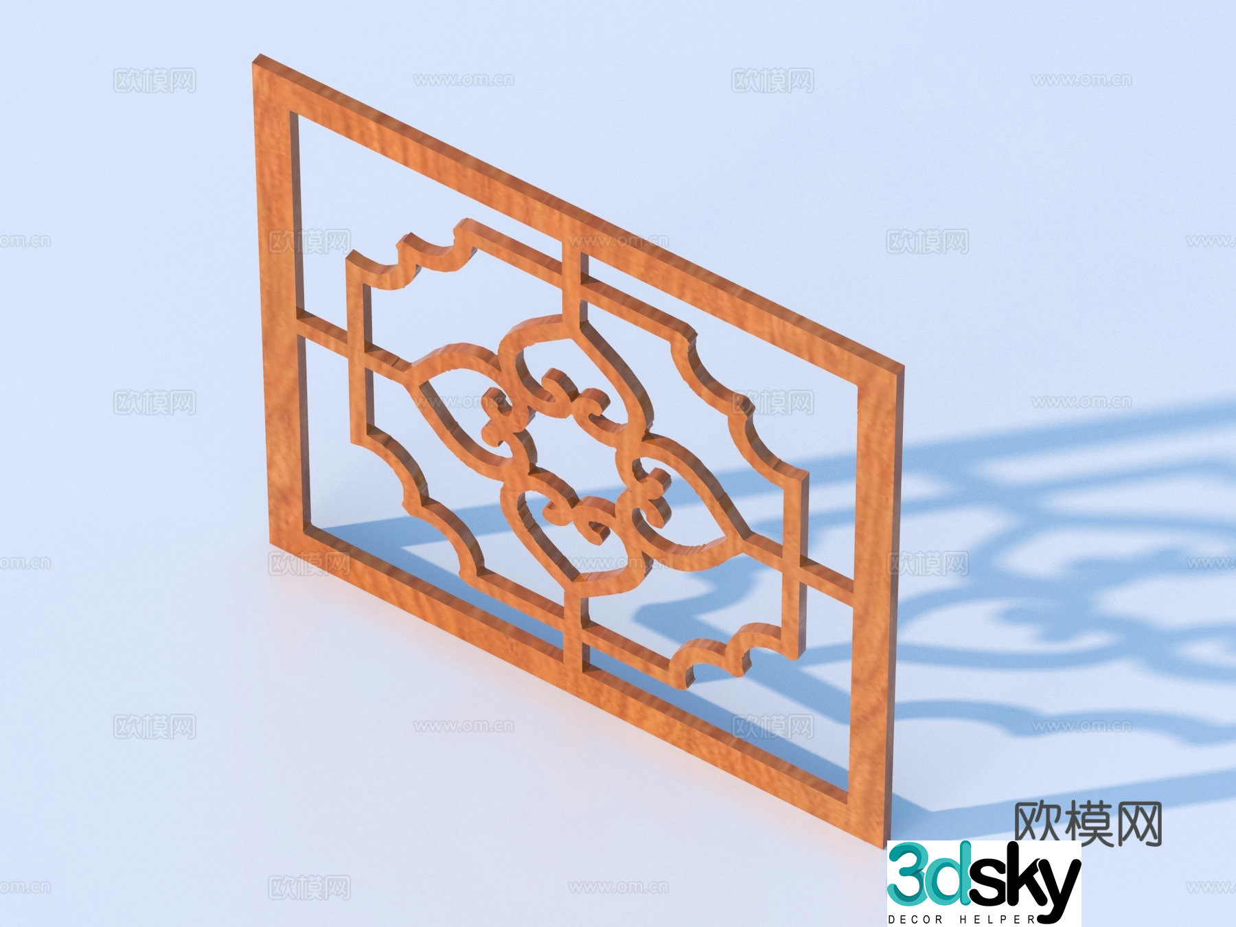 Carved window Grating window Hollow window Relief Wood carving 3D model