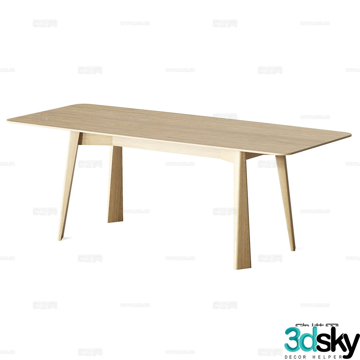 Nordic simple dining table dining table simple dining table table restaurant table 3d model