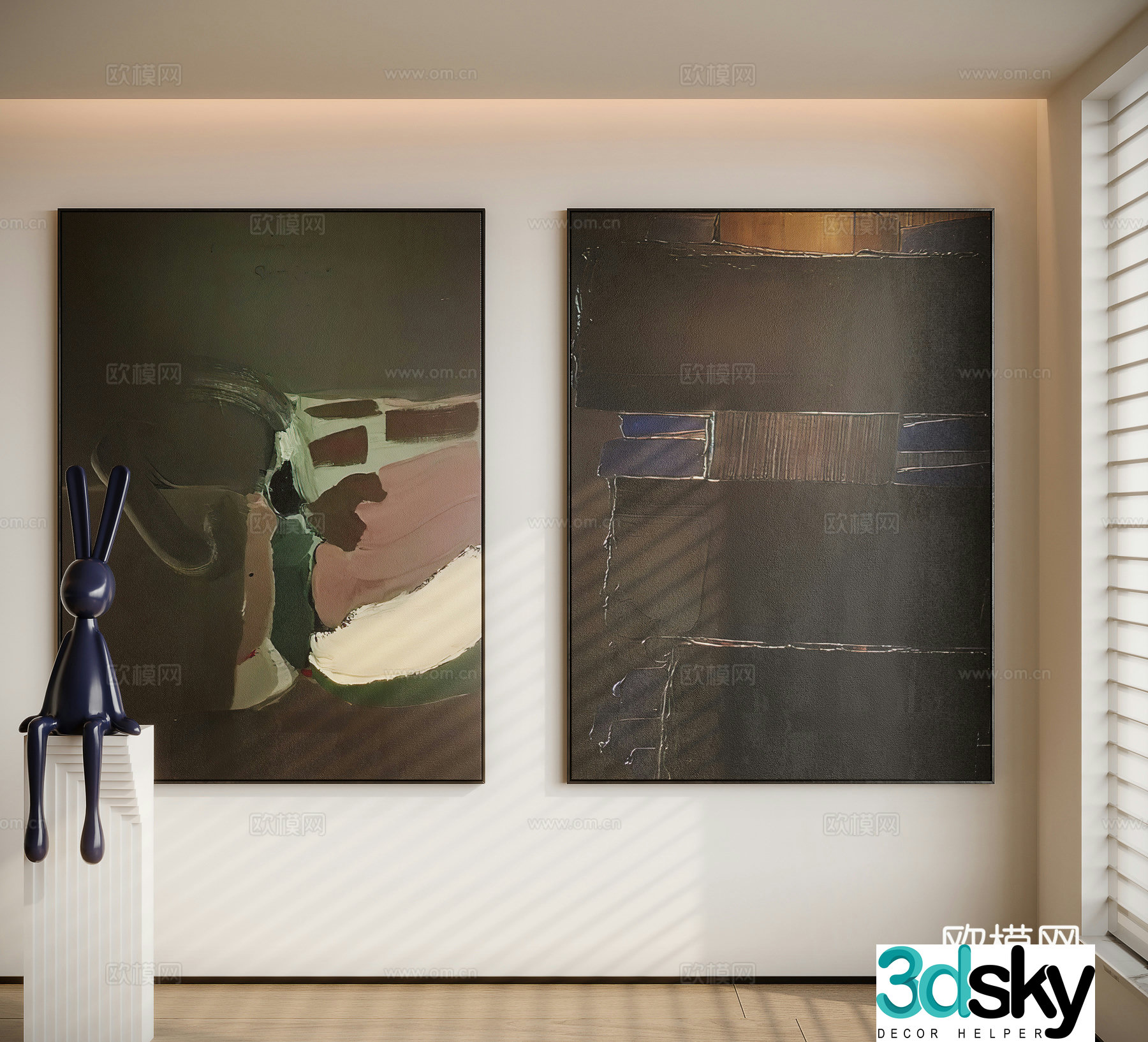 Modern minimalist decorative painting 3d model