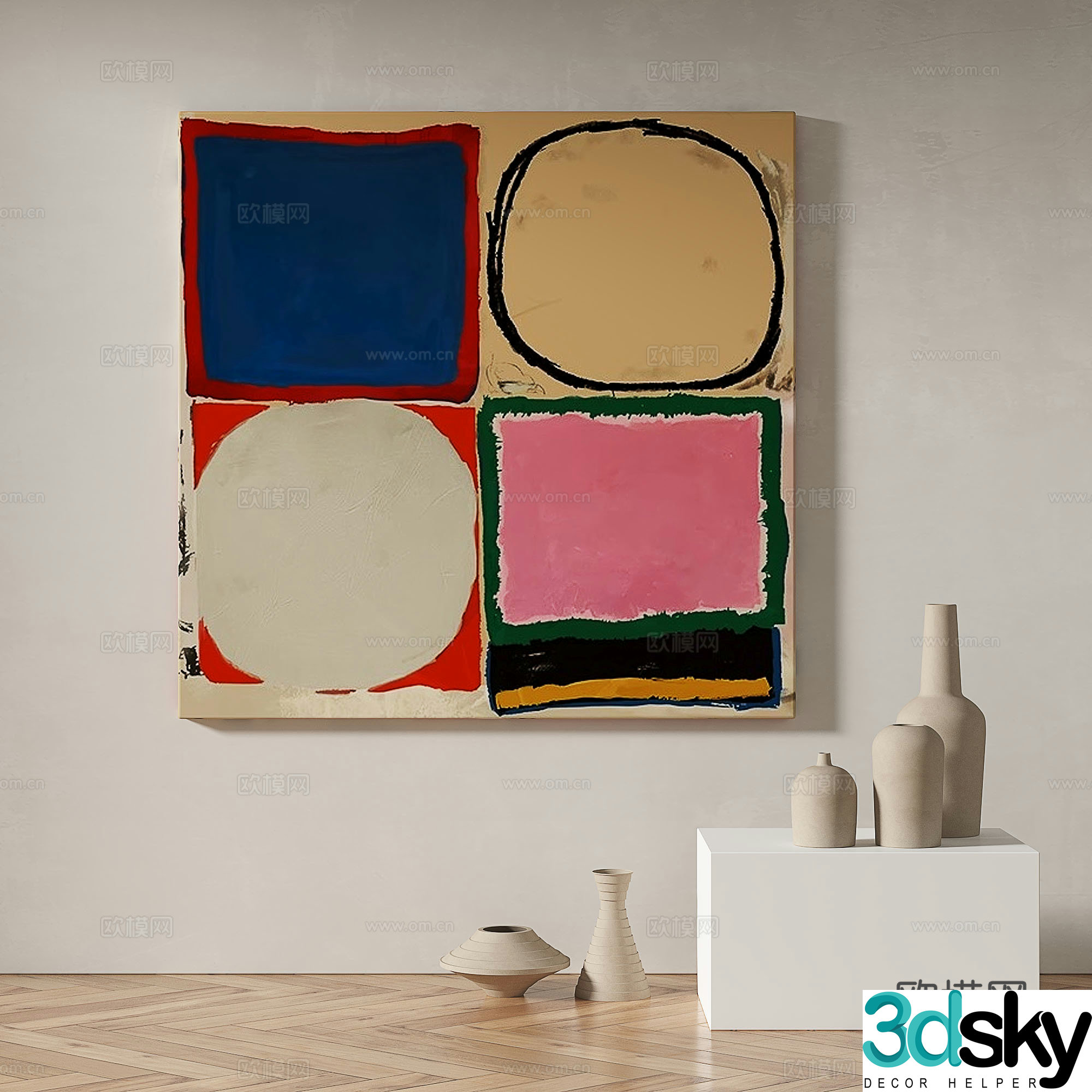 Modern hanging paintings Simple painting Abstract painting Decorative painting 3d model