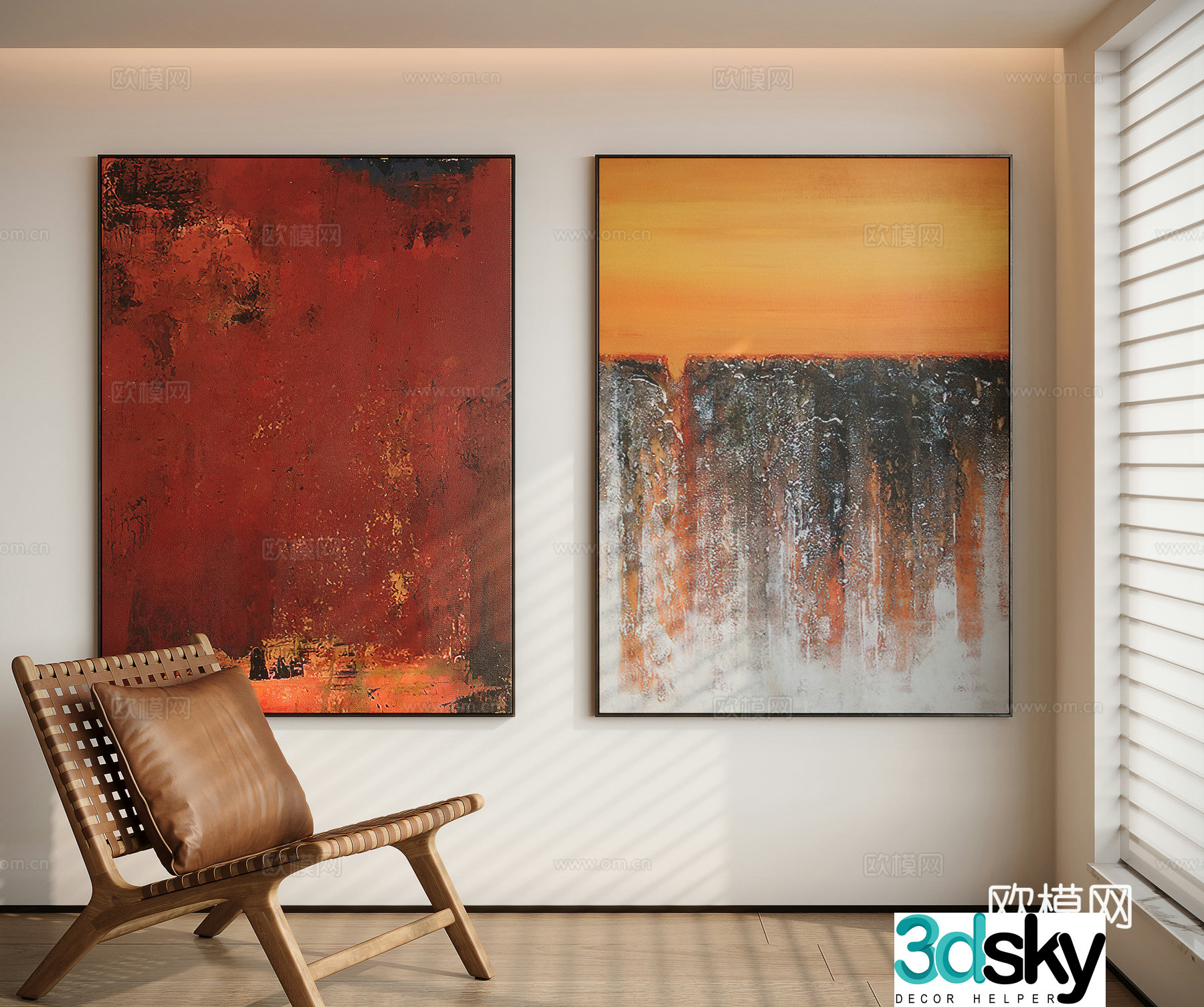 Modern minimalist decorative painting 3d model