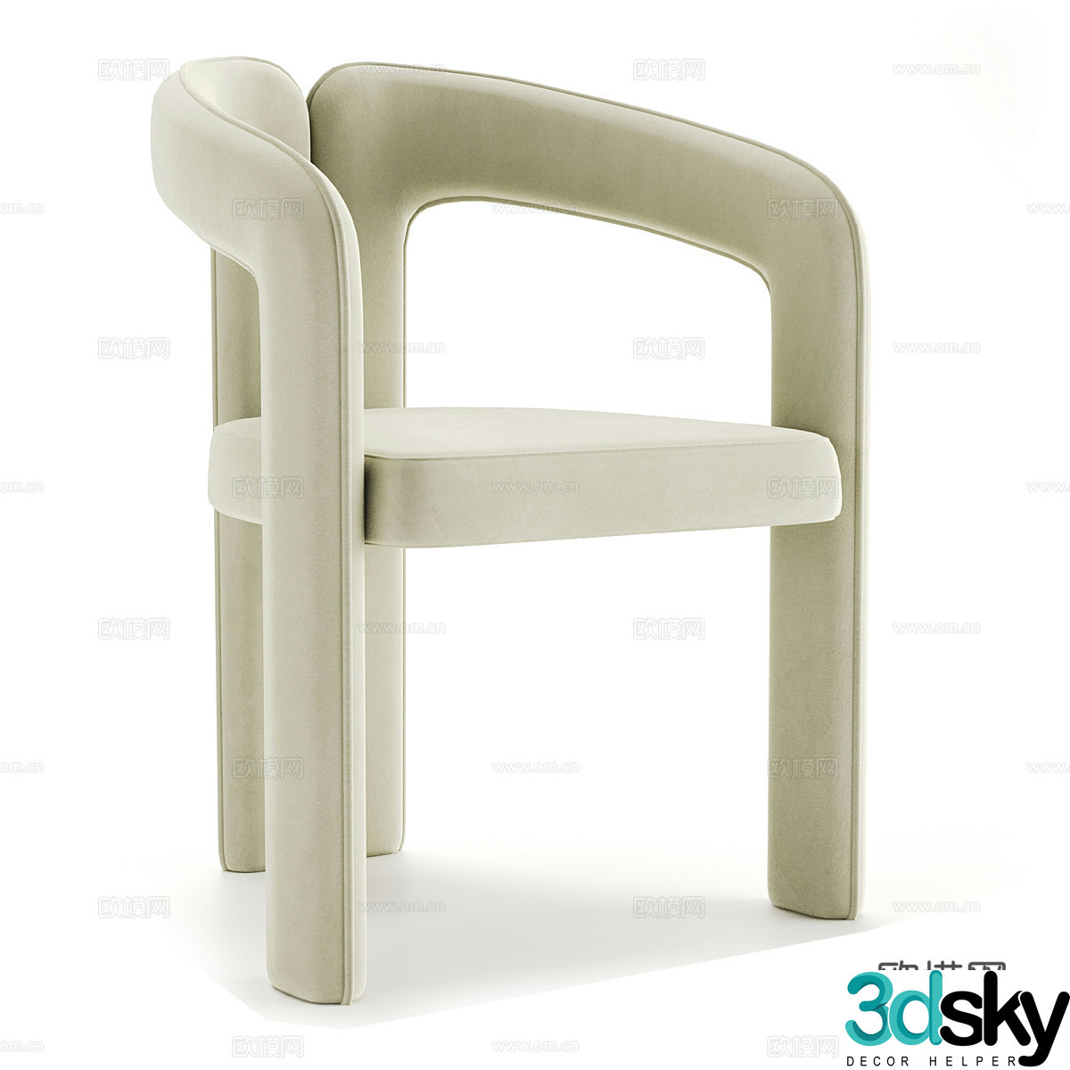 Modern simple chair Simple chair Leisure chair Stool 3d model