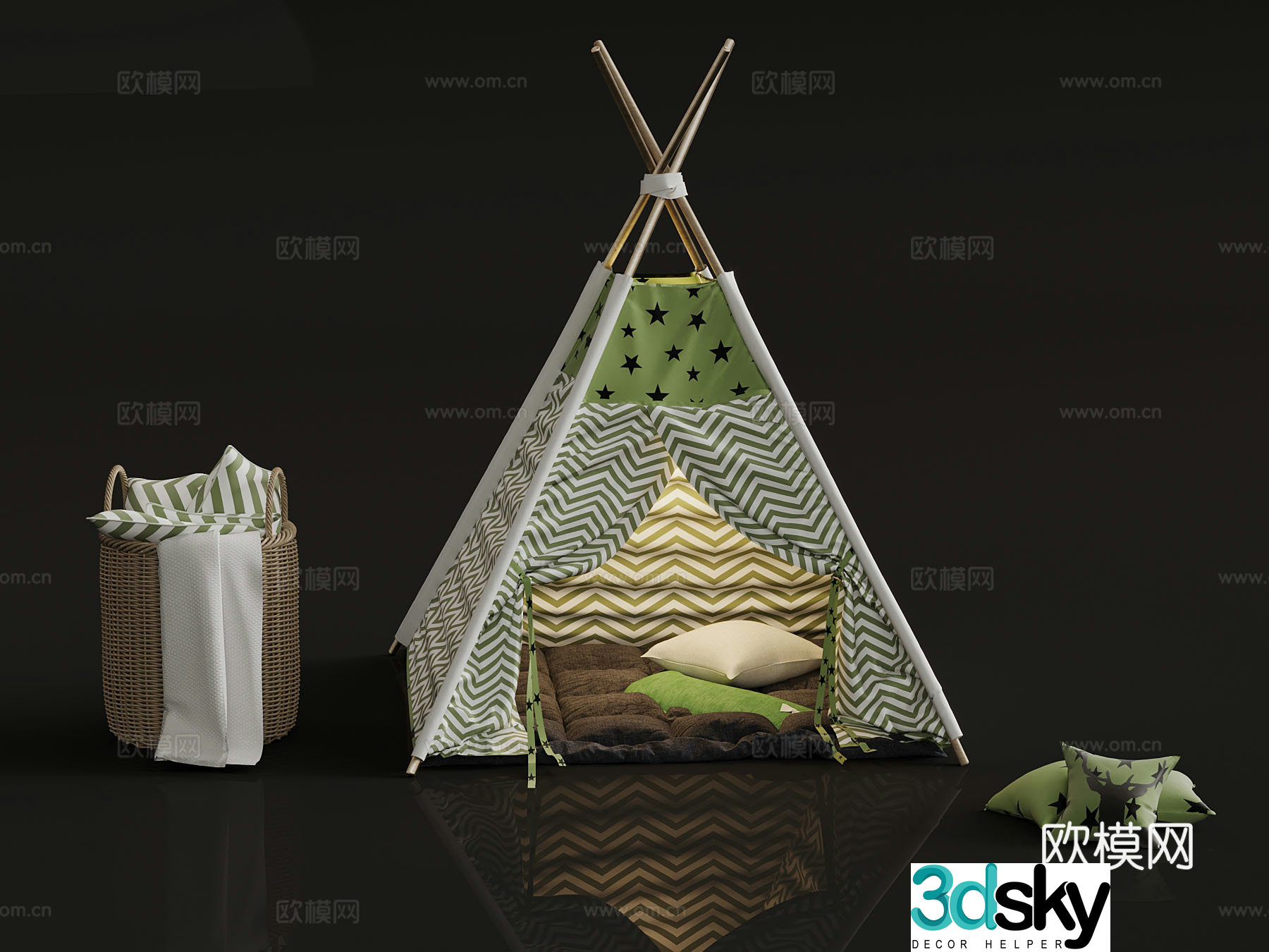 Modern children’s tent 3d model